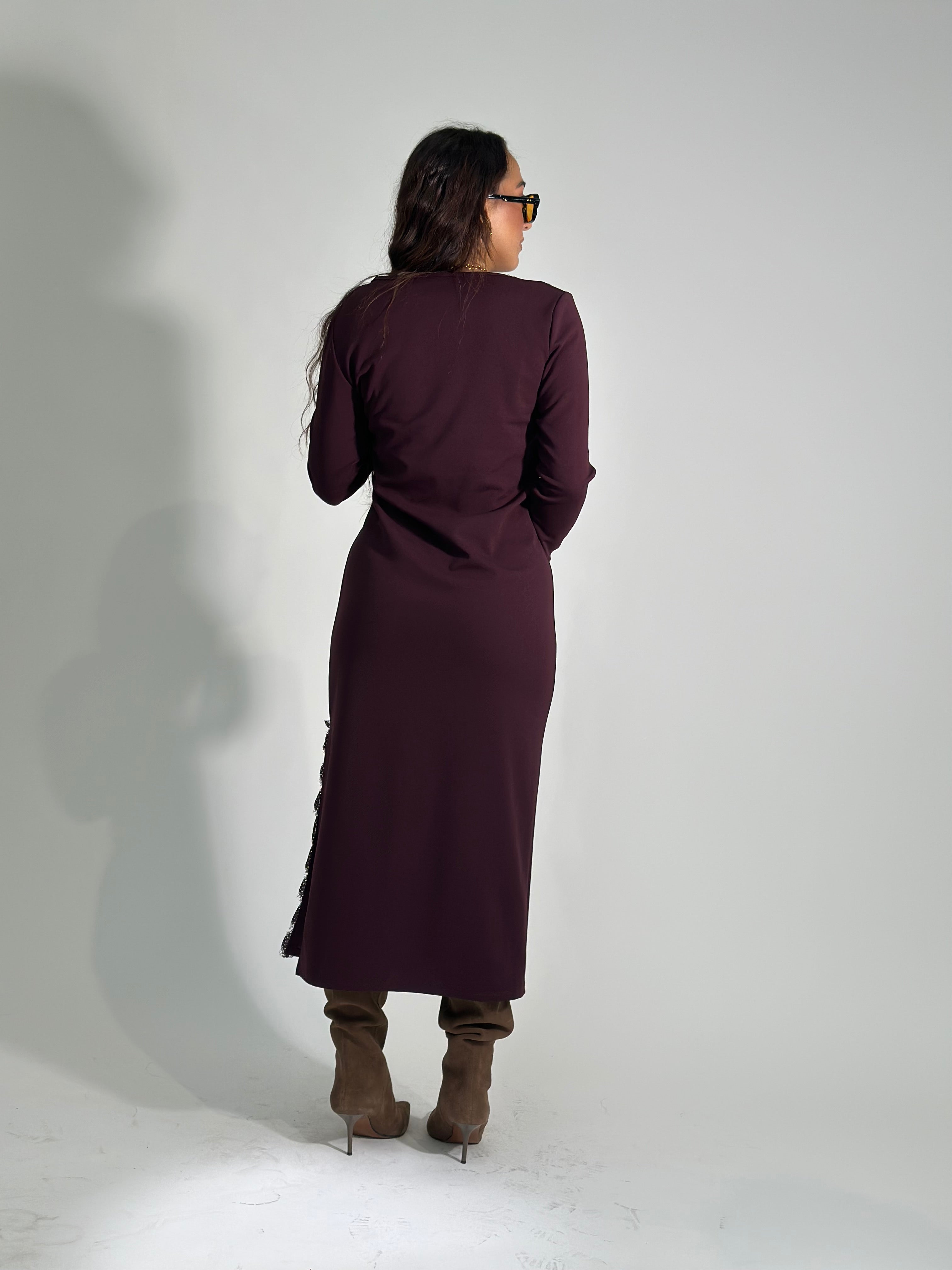 Abito pizzo 55743 BURGUNDY