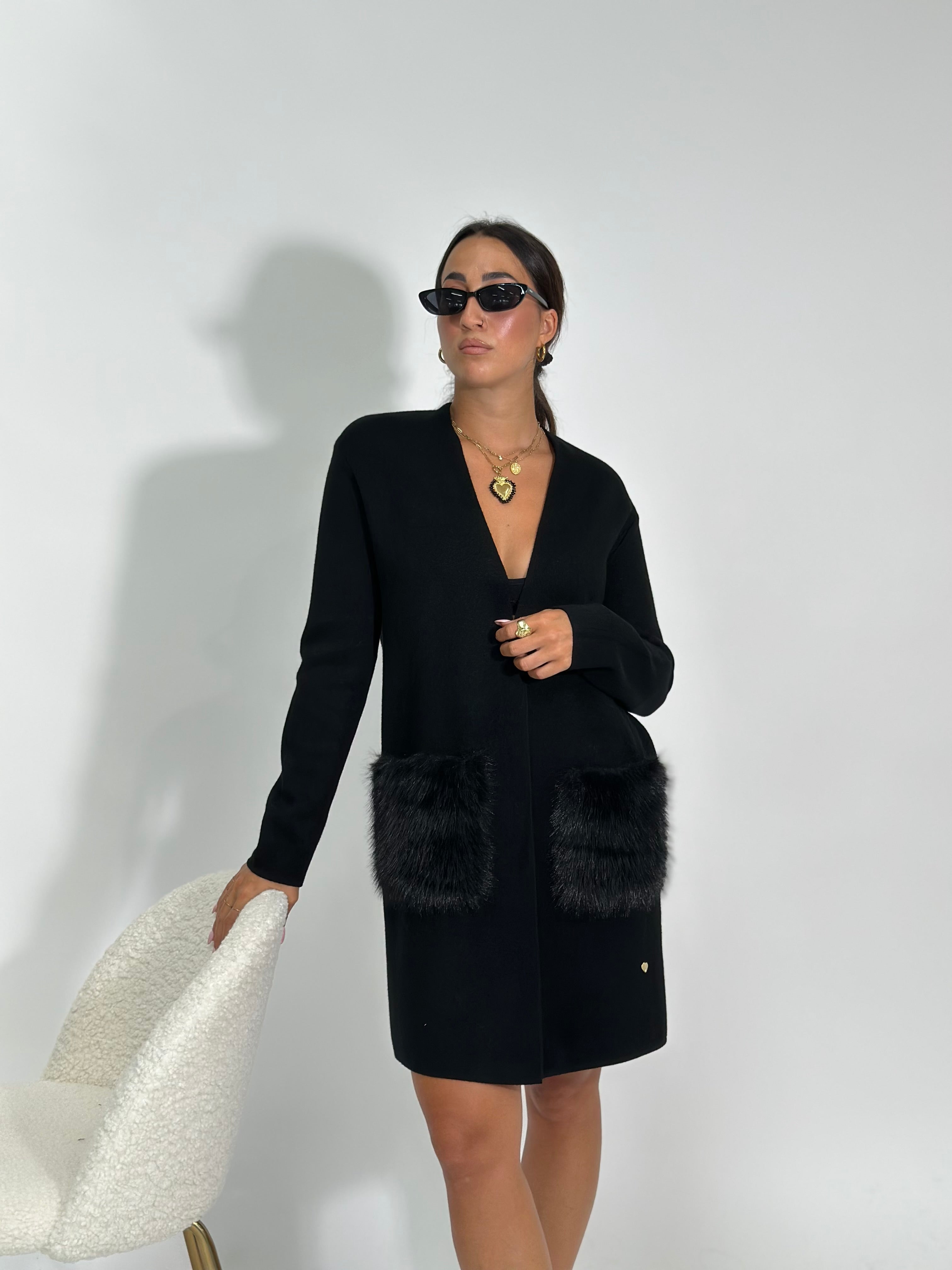 Cardigan tasche 60669 NERO