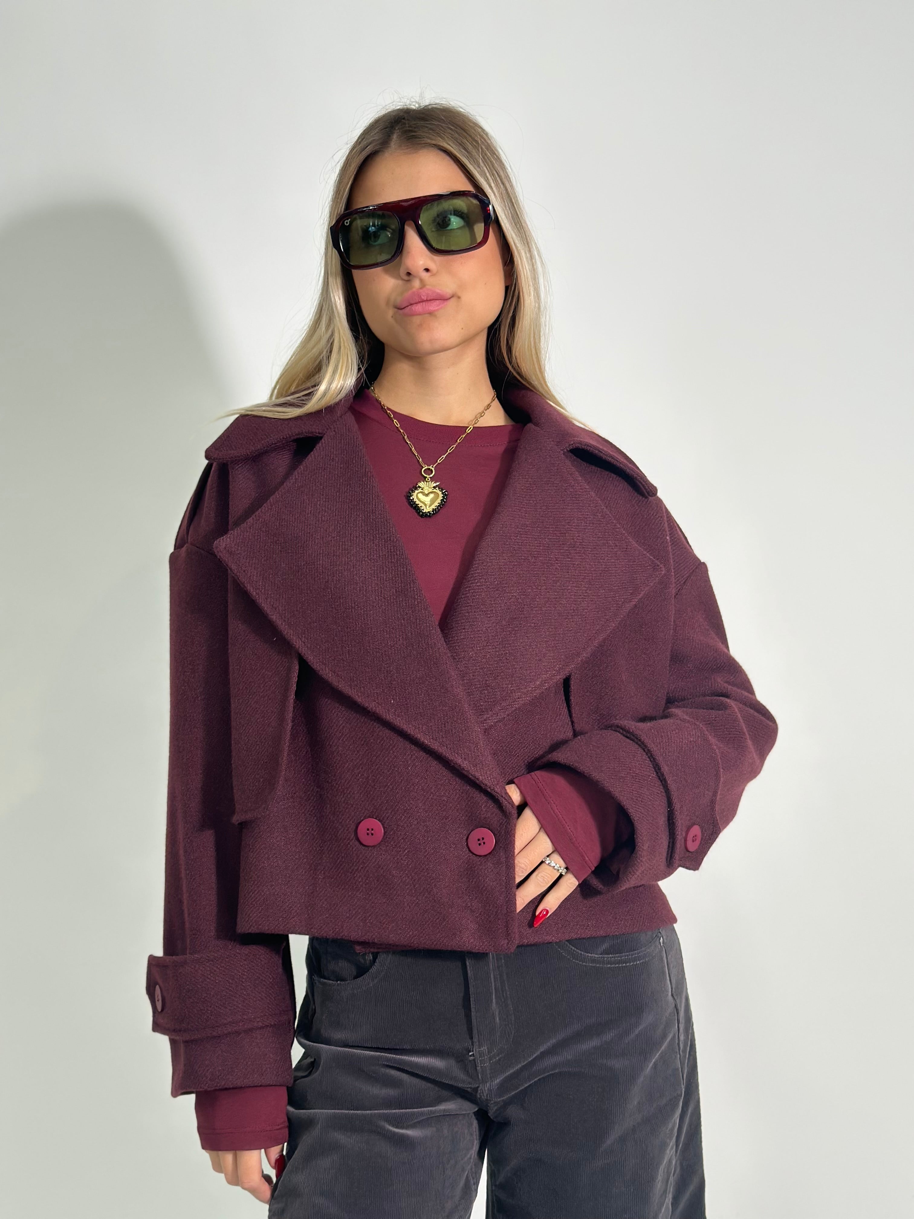 Trench crop CH881 BURGUNDY