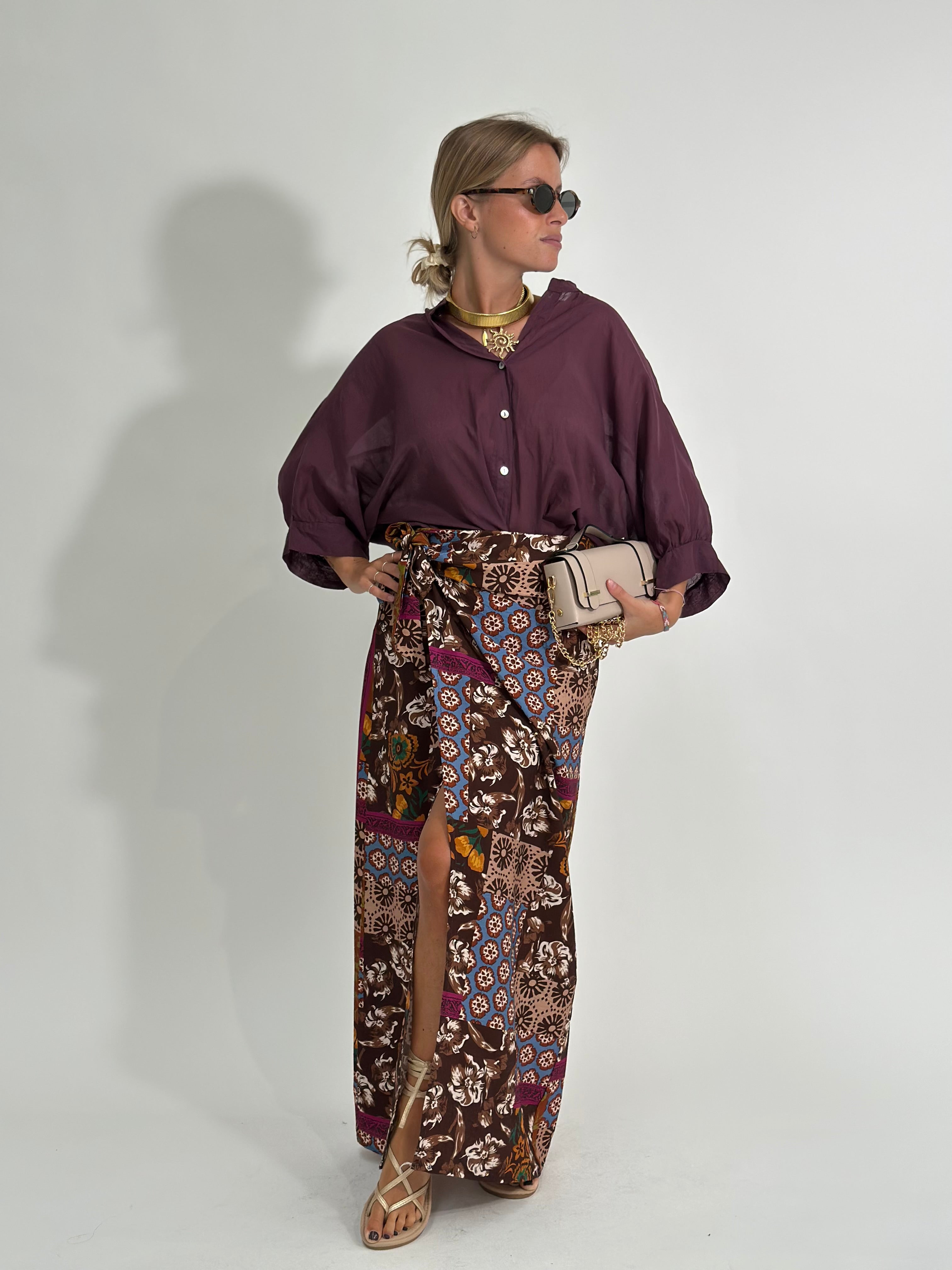 Camicia scatoletta 5568 MELANZANA