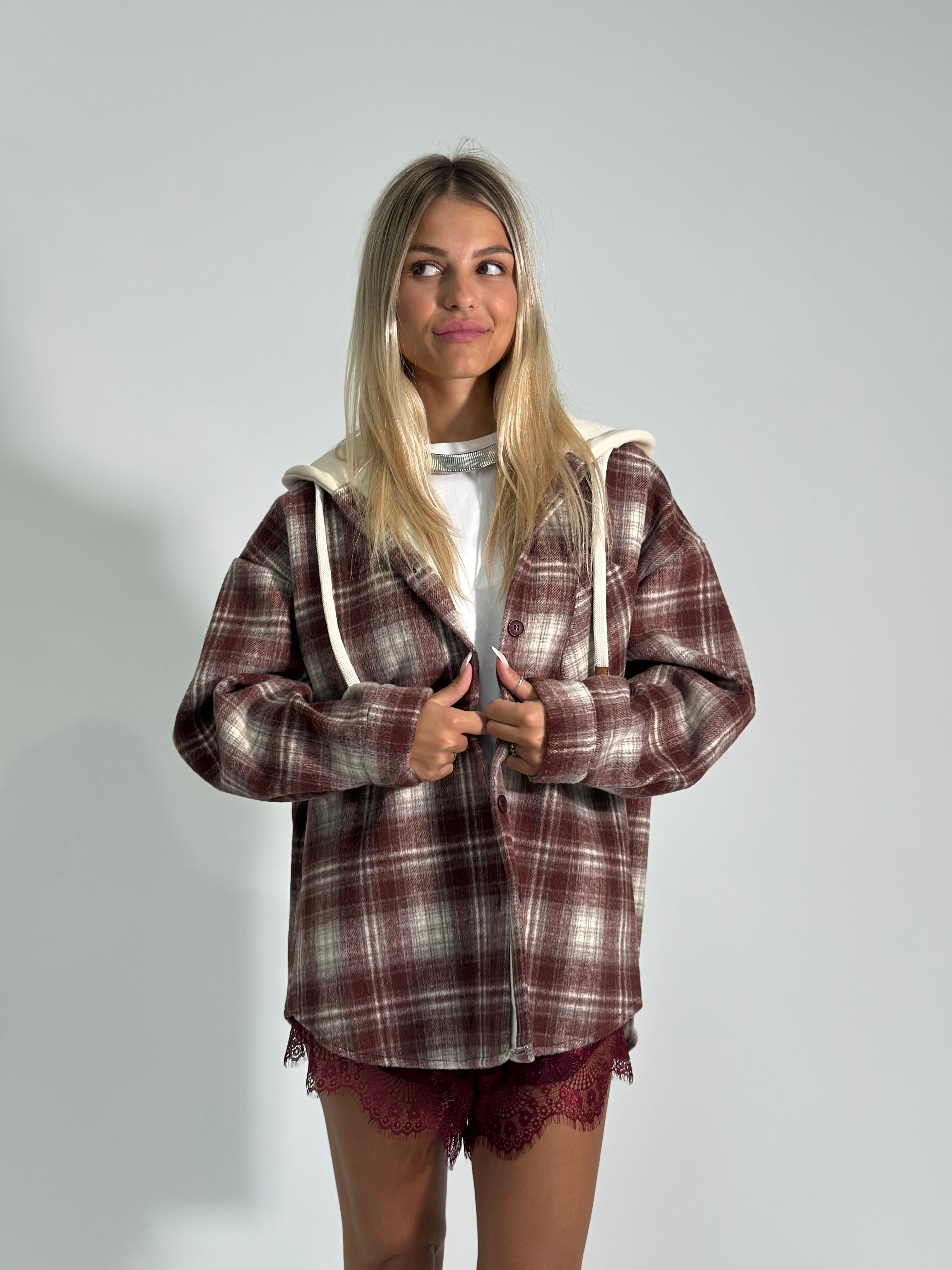 Giacca cappuccio K856 BURGUNDY
