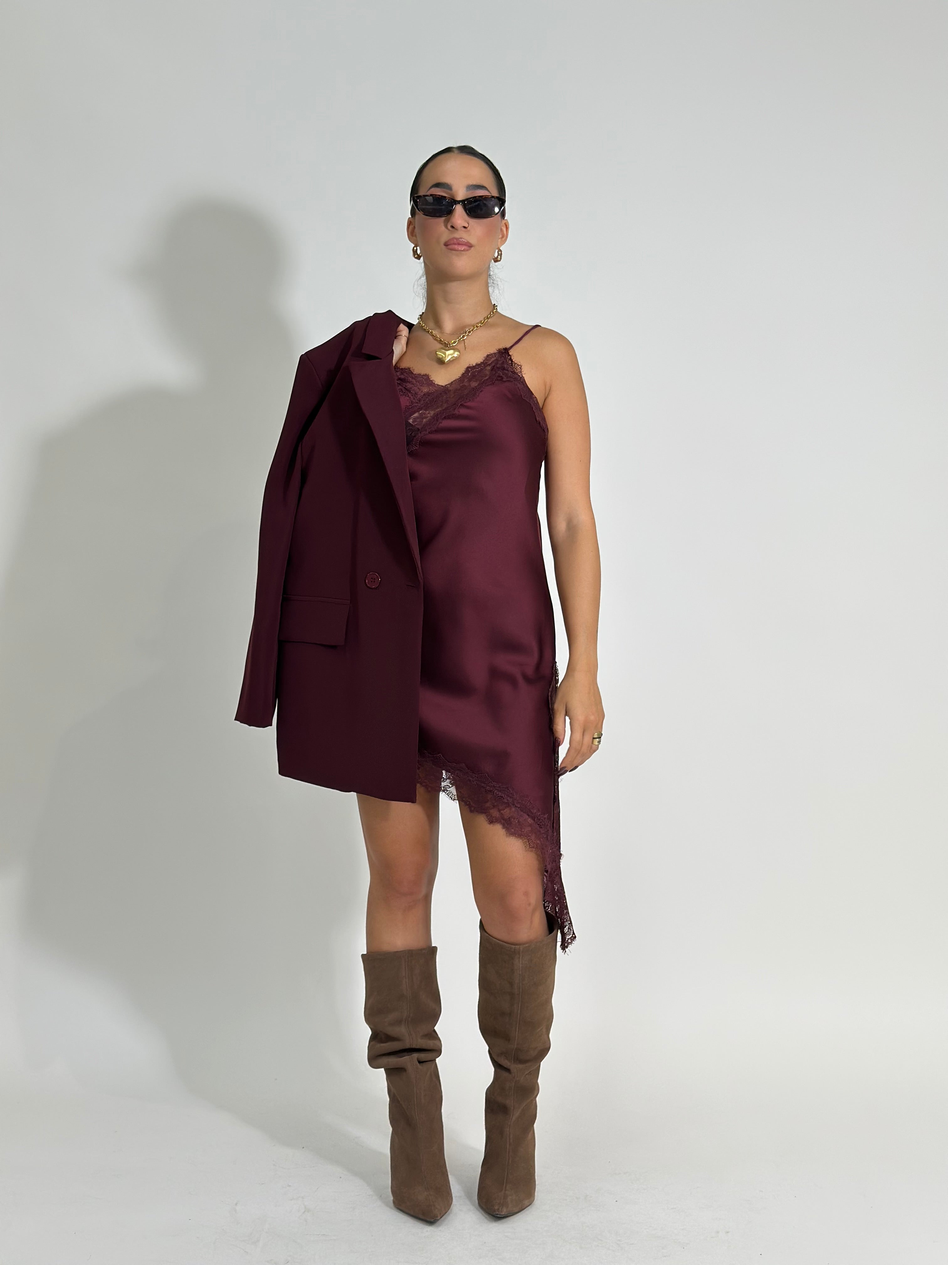 Top pizzo 2707 BURGUNDY