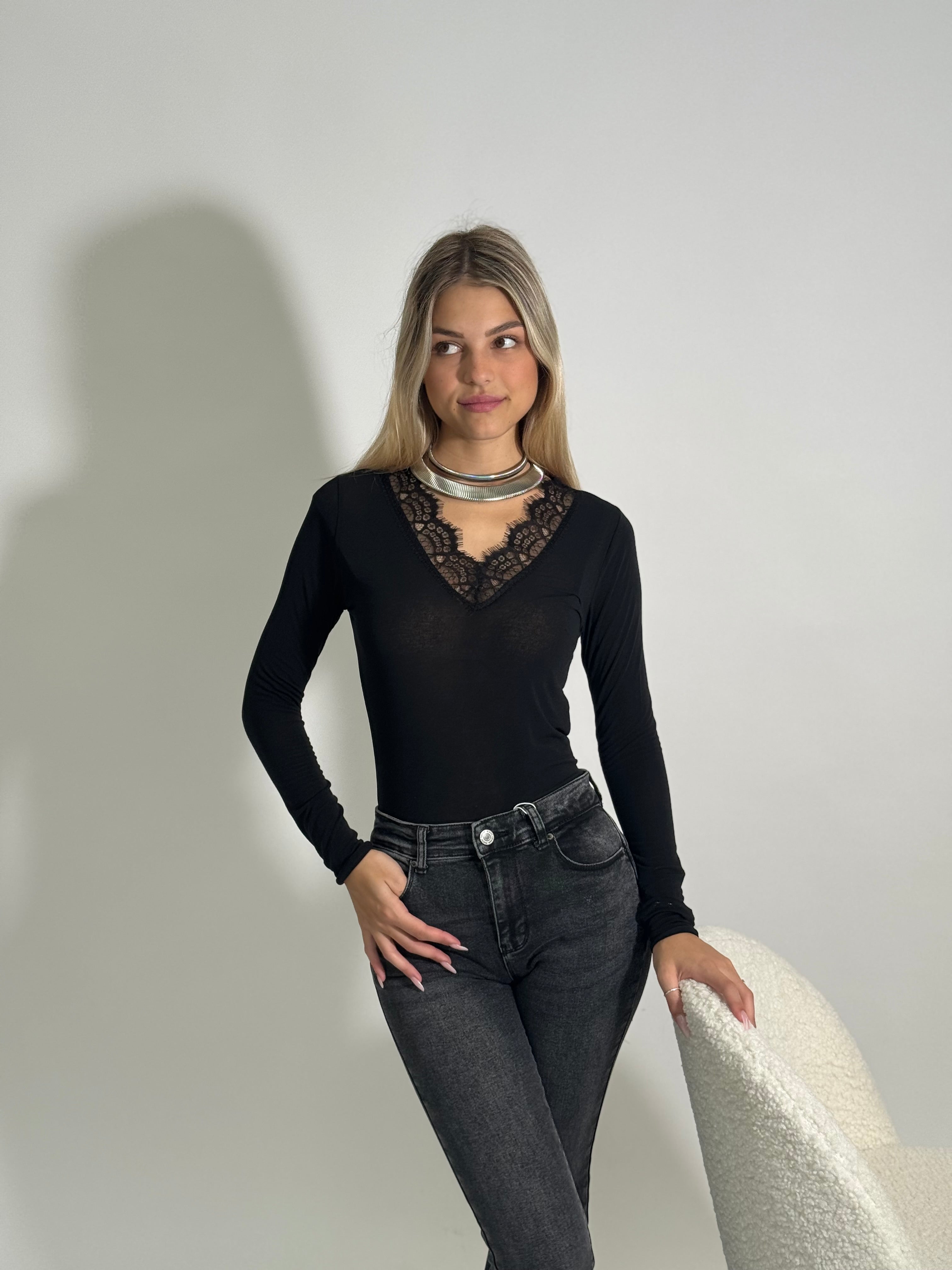 Maglia light cashmere pizzo 26546A
