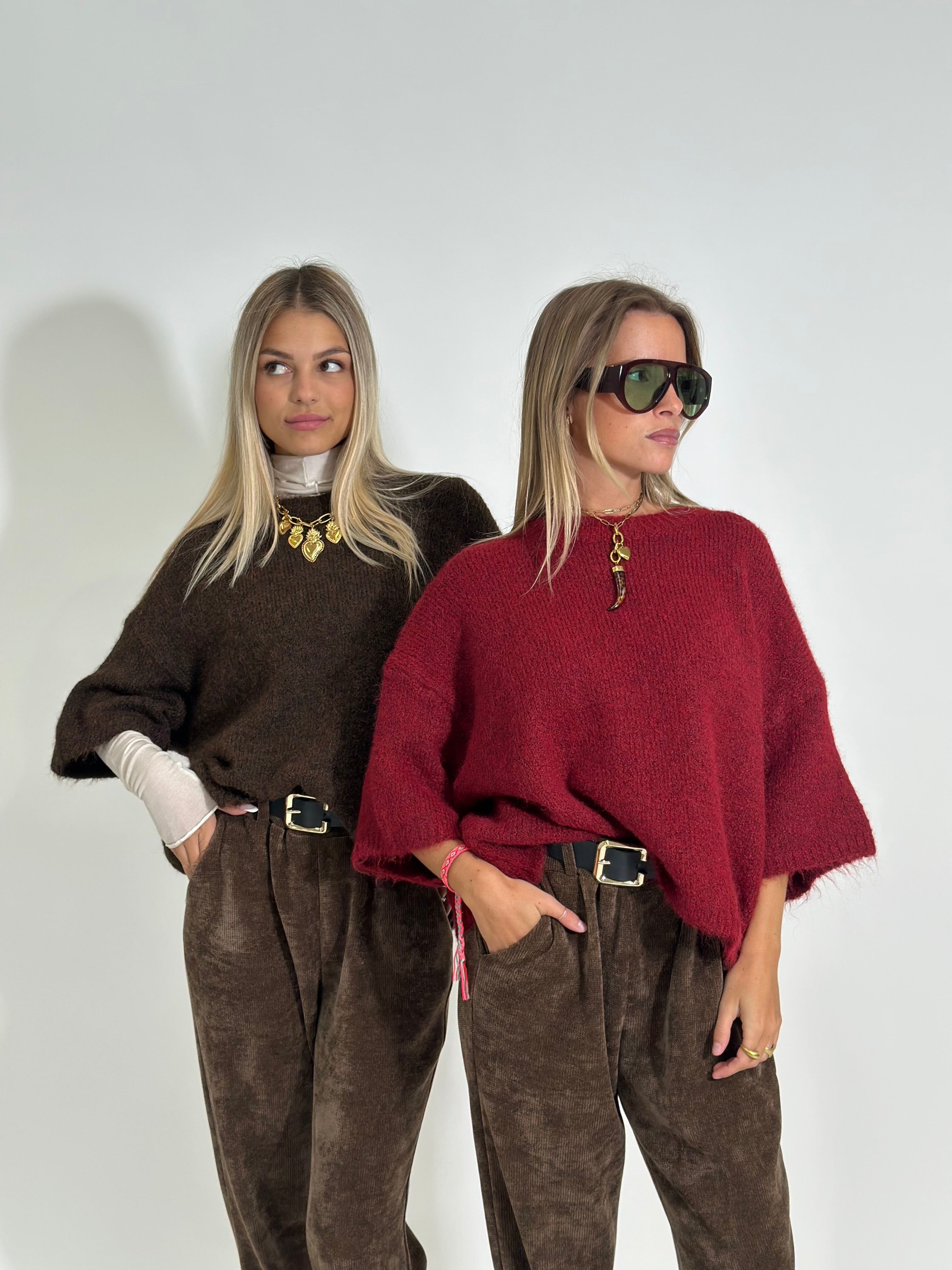 Maglia scatoletta A25179 BURGUNDY