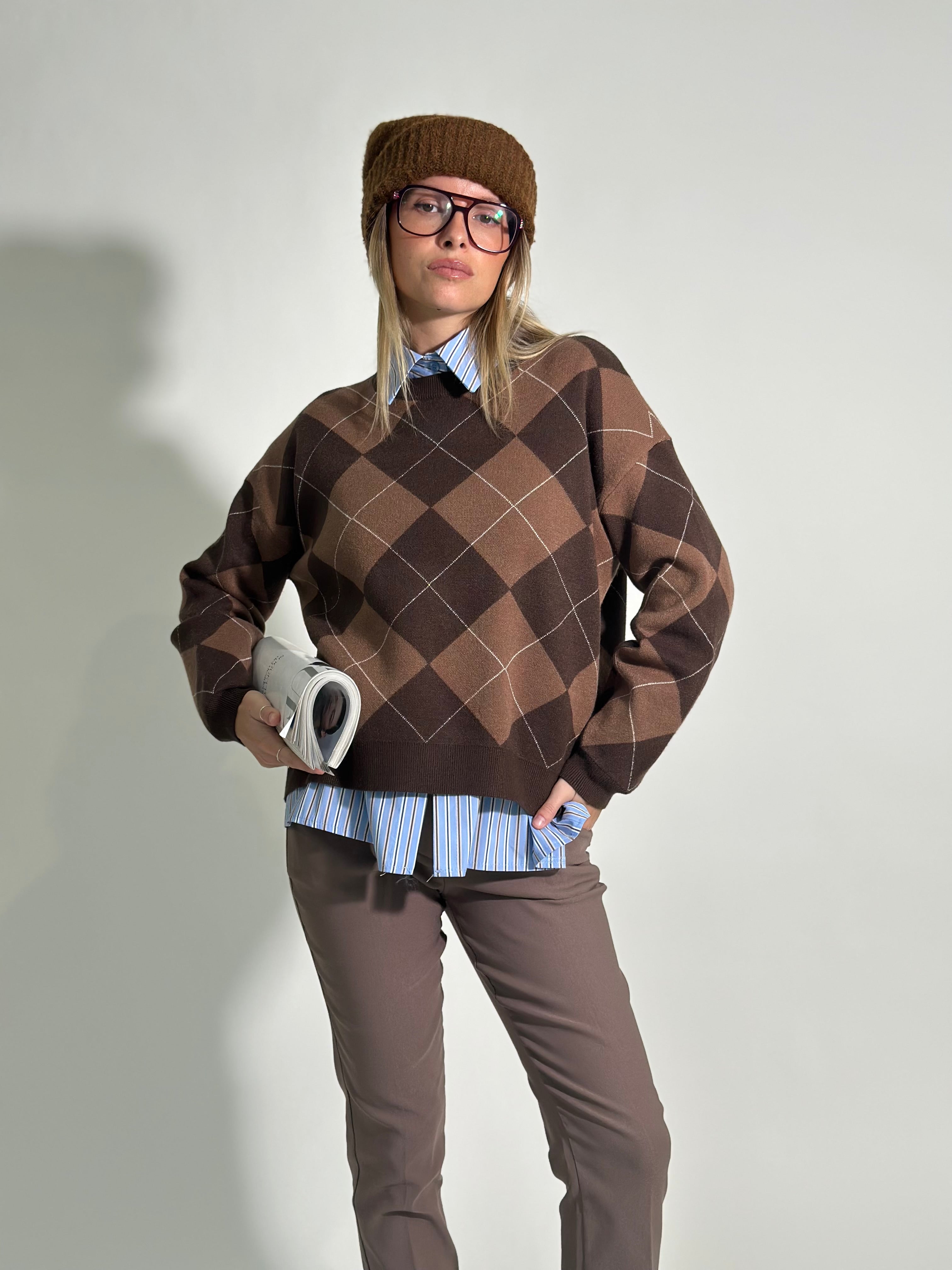 Maglia rombi 5623 MORO