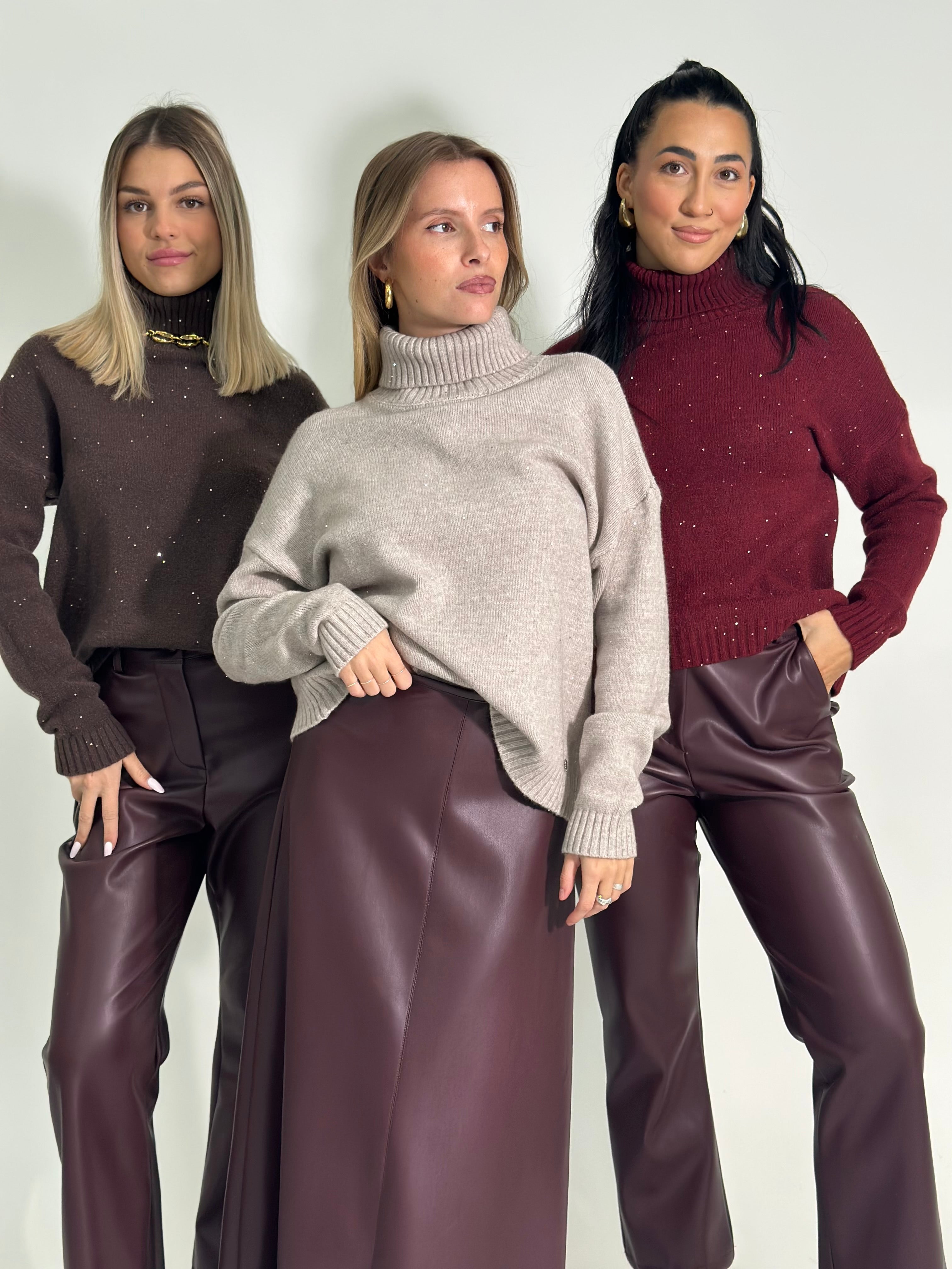 Pantalone ecopelle 7287 BURGUNDY