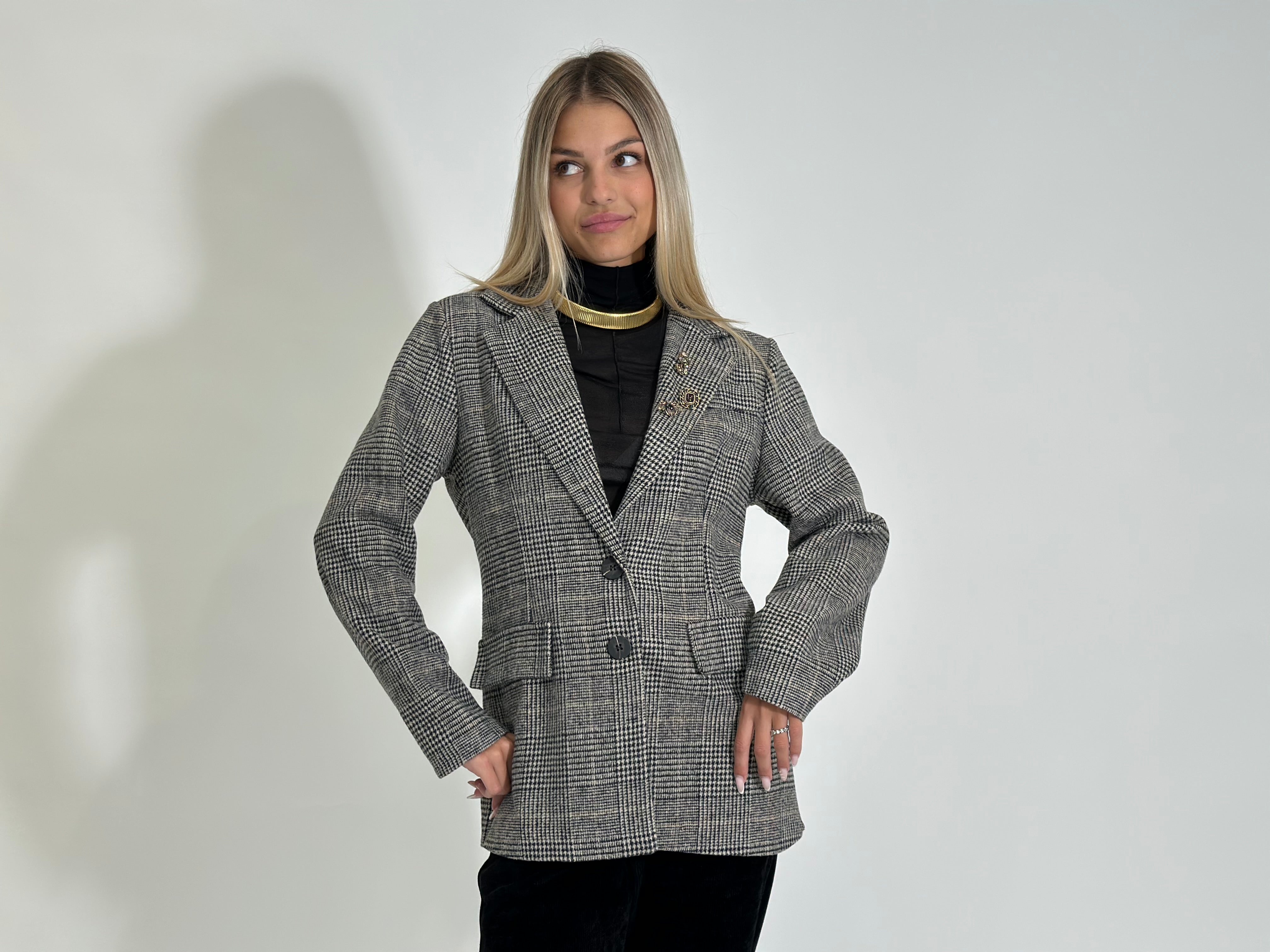 Giacca check 25817 NERO