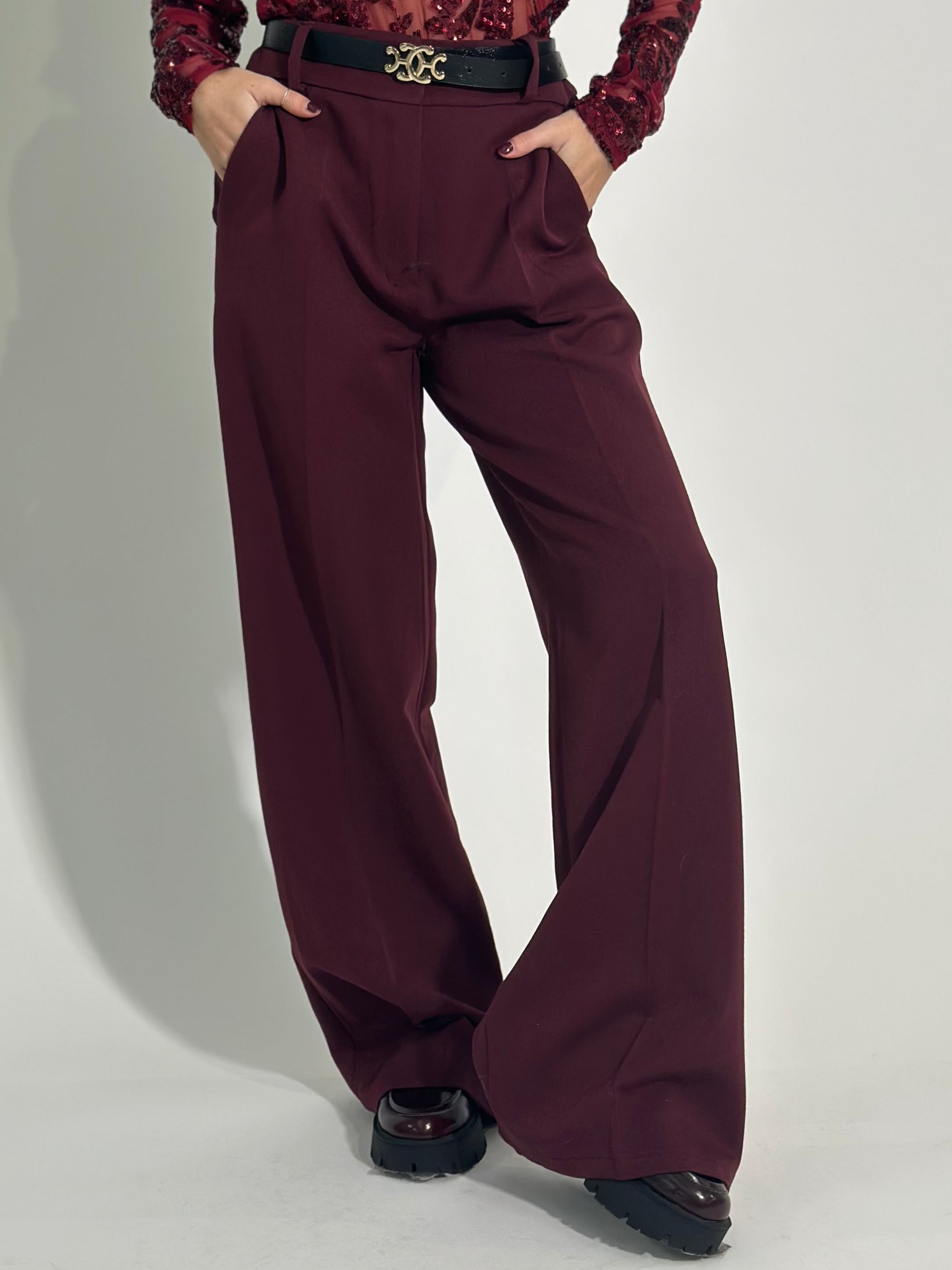 Pantalone palazzo 21381 BURGUNDY