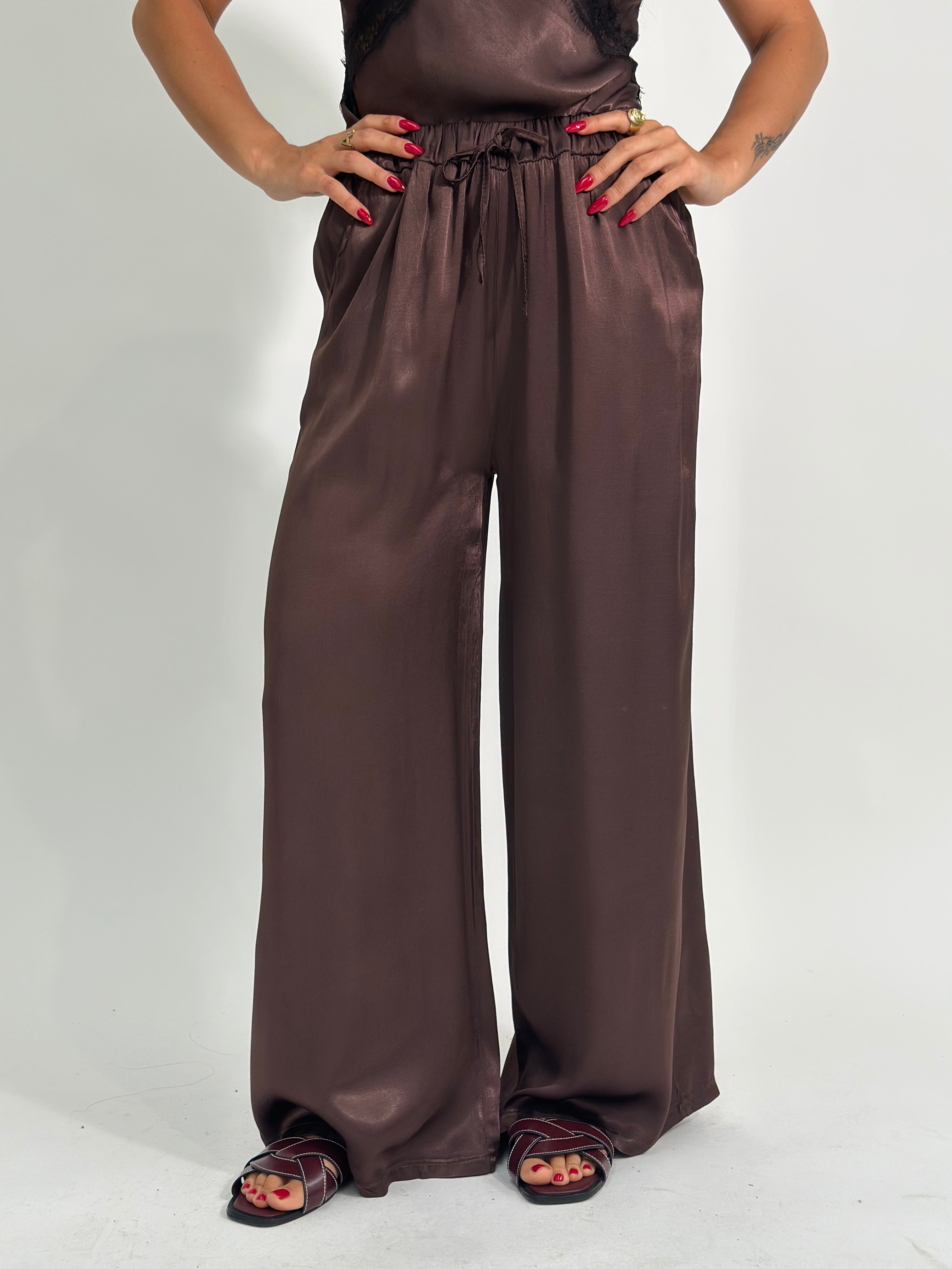 Pantalone satin coulisse 60006