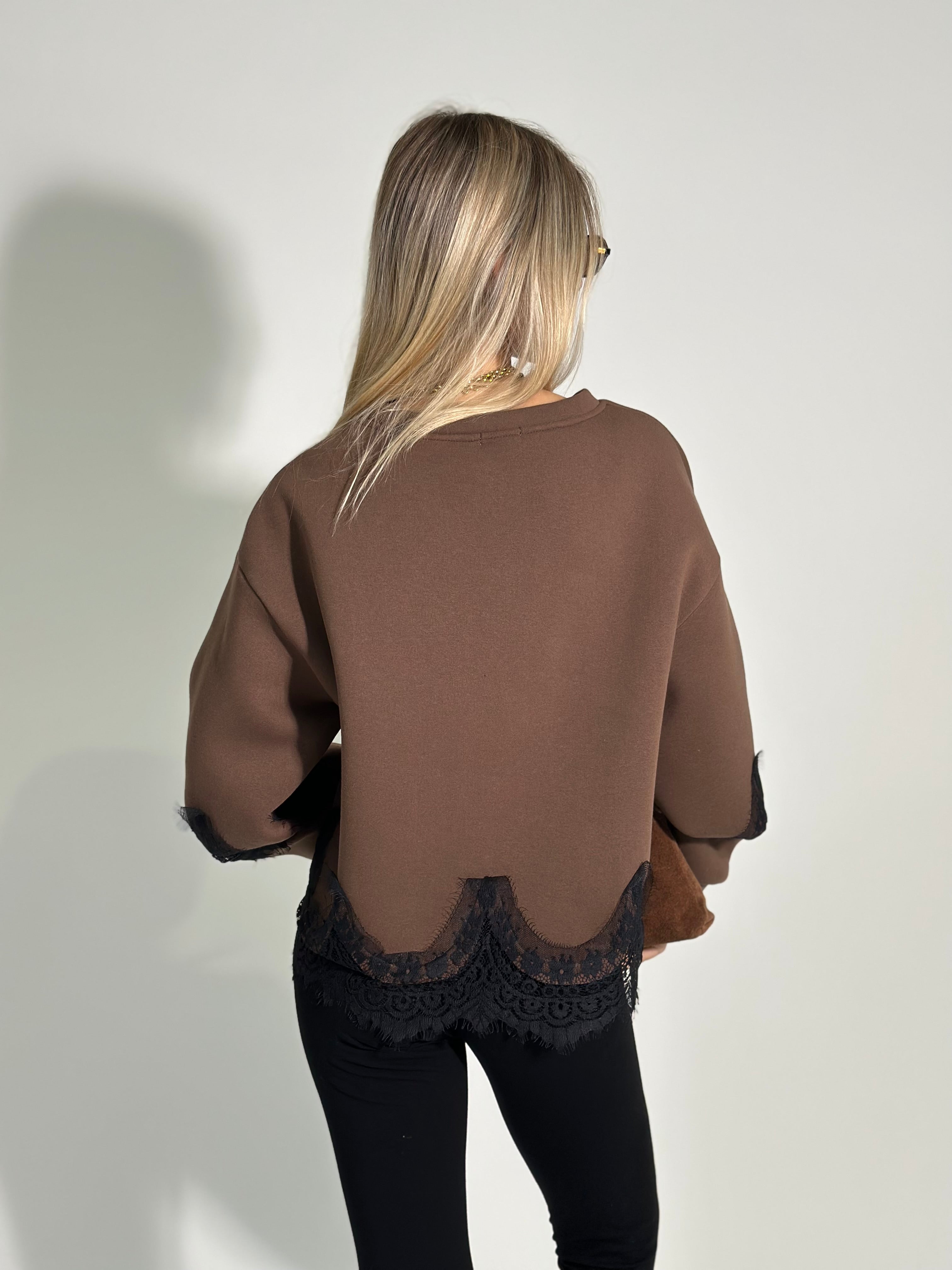 Felpa pizzo 9713 MORO