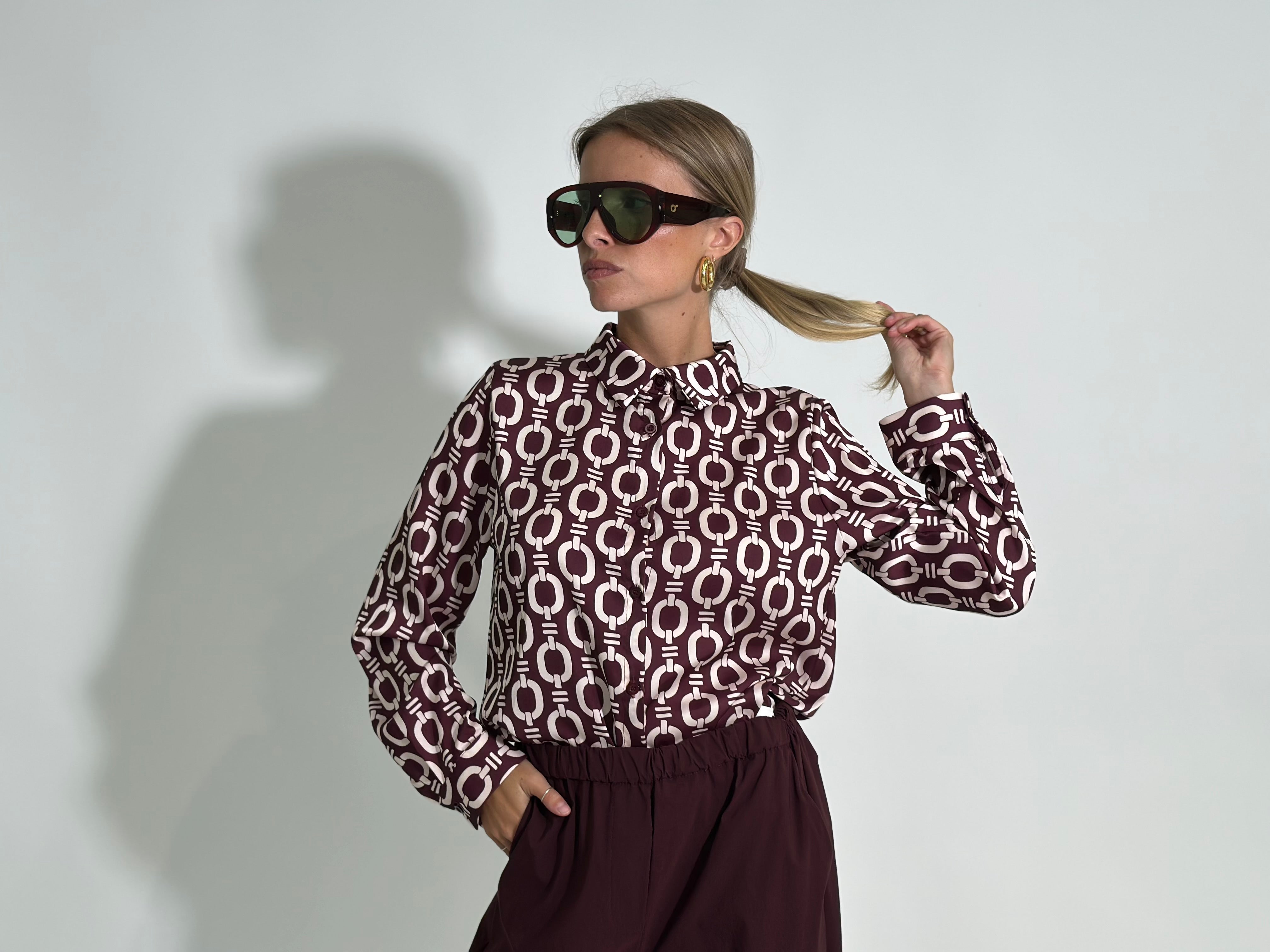 Camicia fantasia 24244 BORDO'
