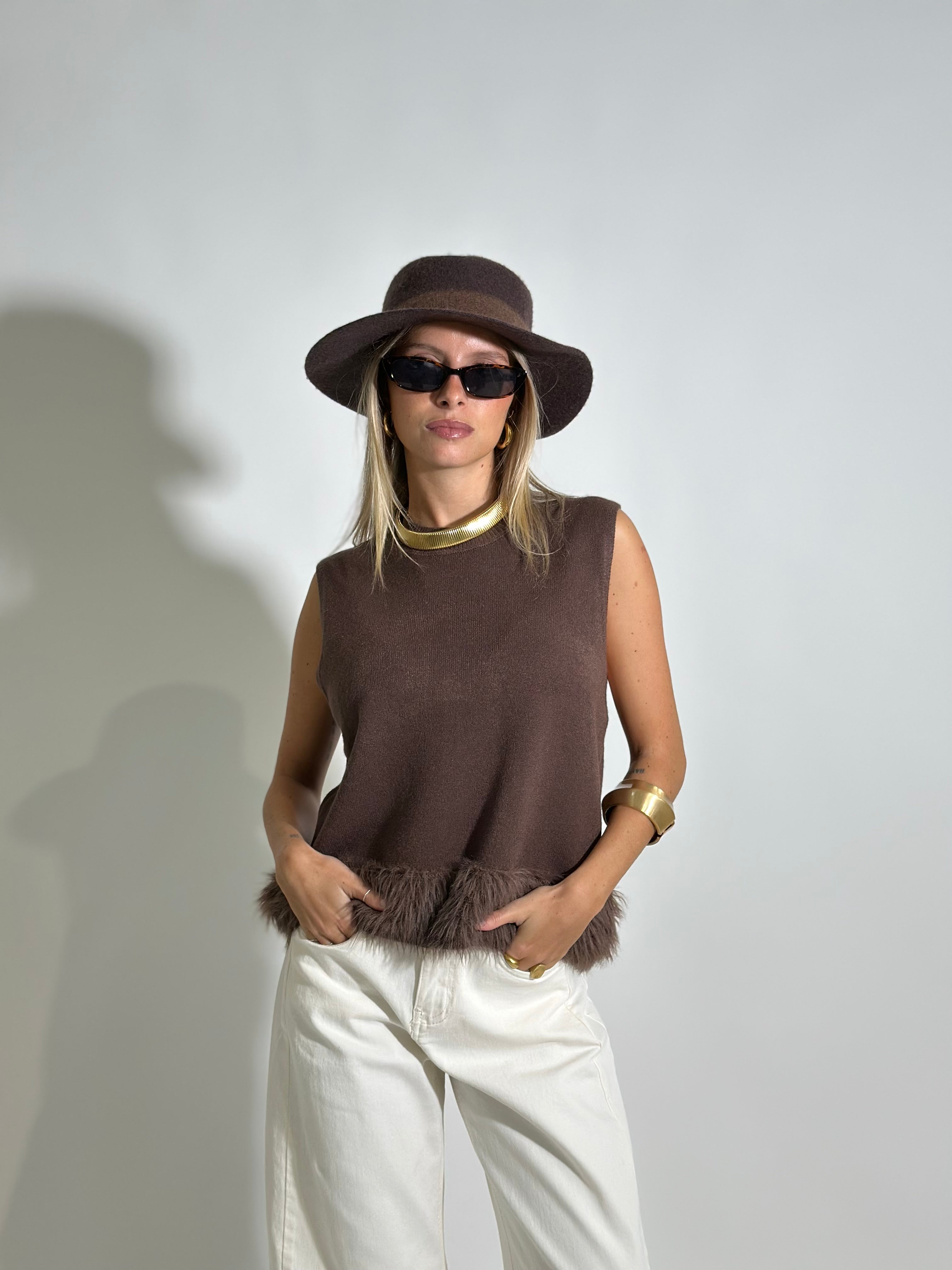 Gilet fluffy 6249 MORO