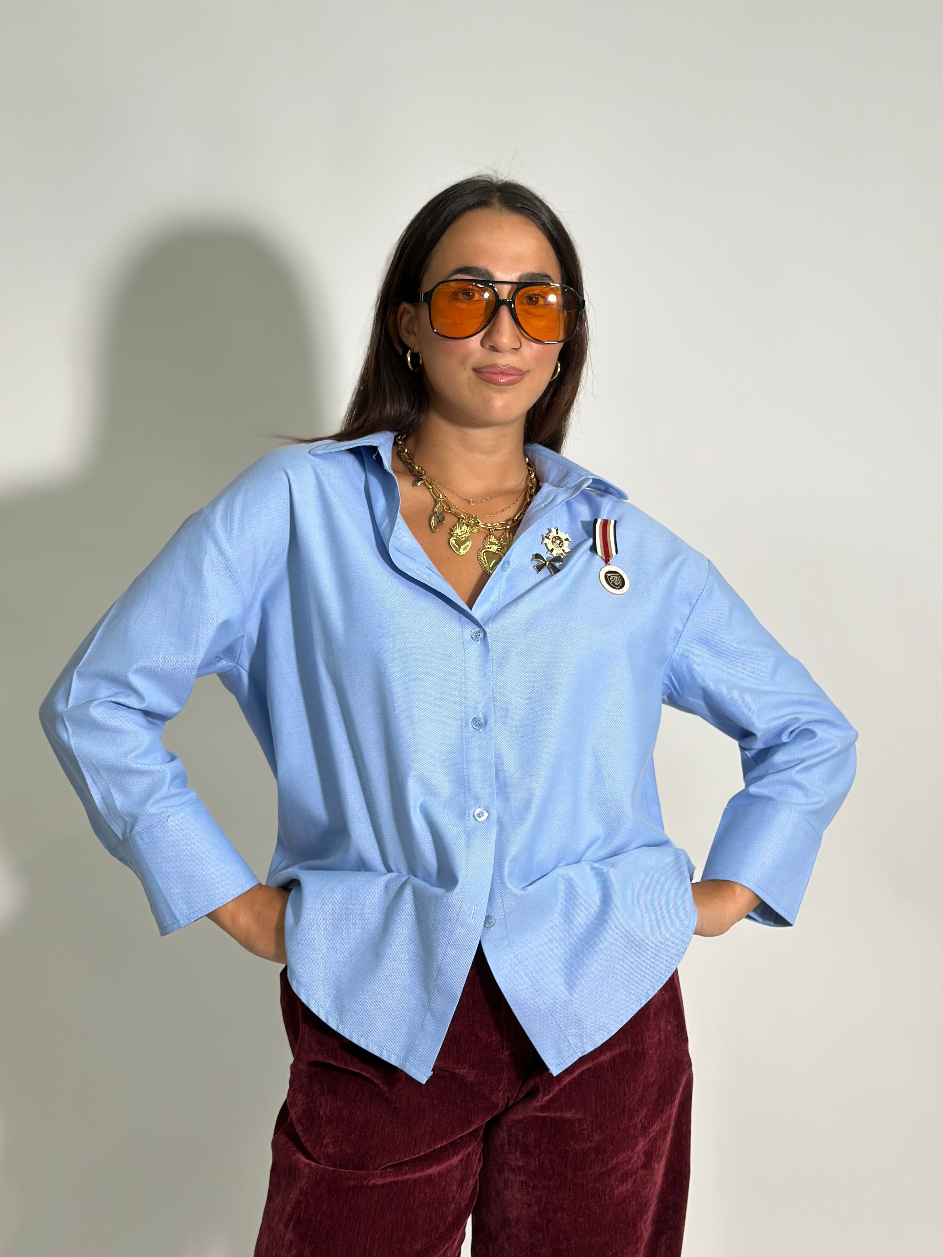 Camicia spille 707 AZZURRO