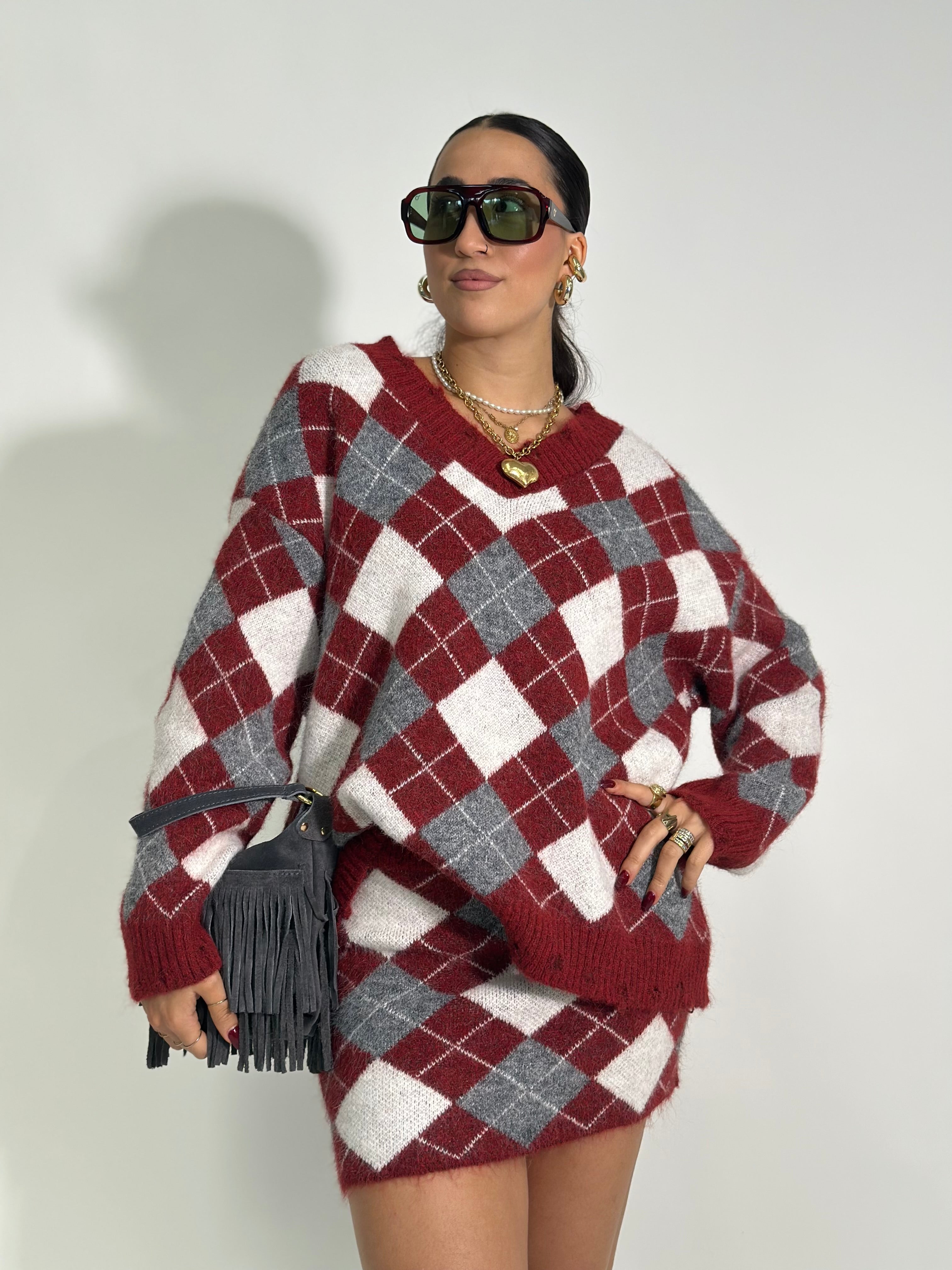 Completo rombi 2595 BURGUNDY