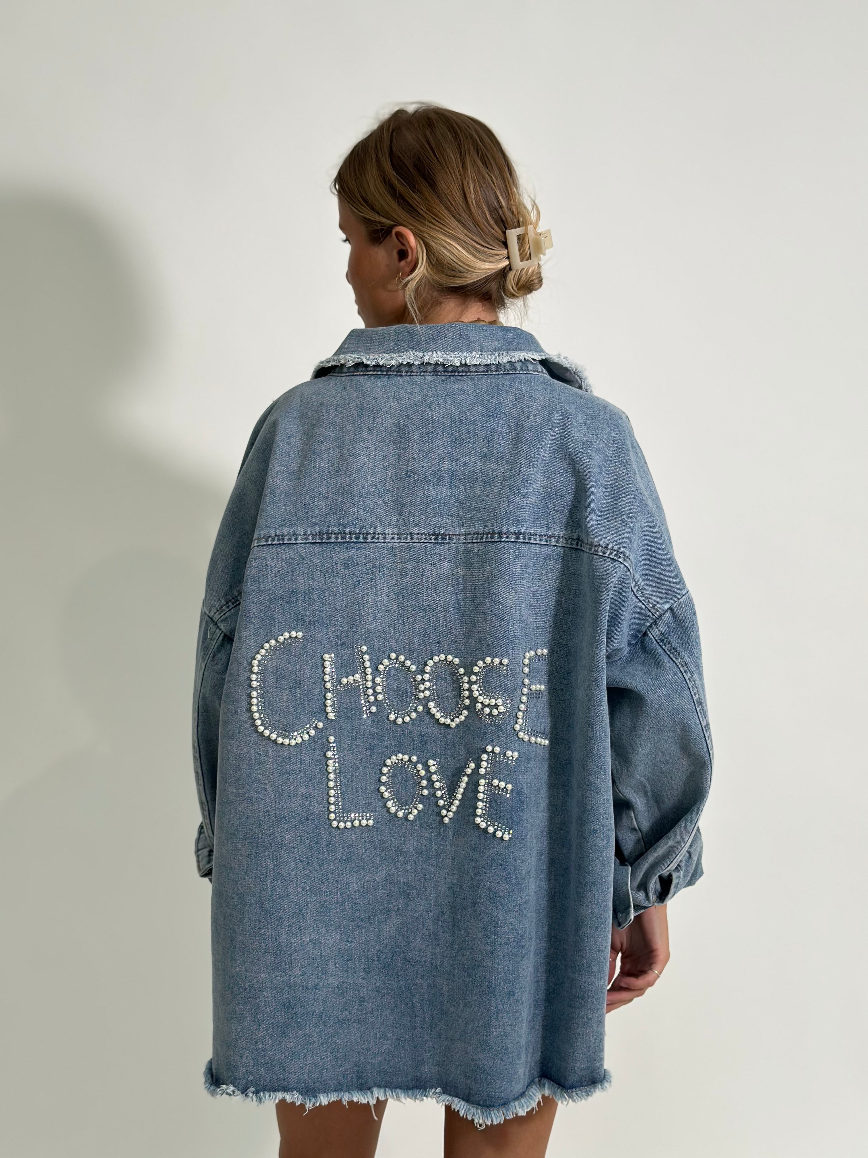 Giacca denim choose love MC056J