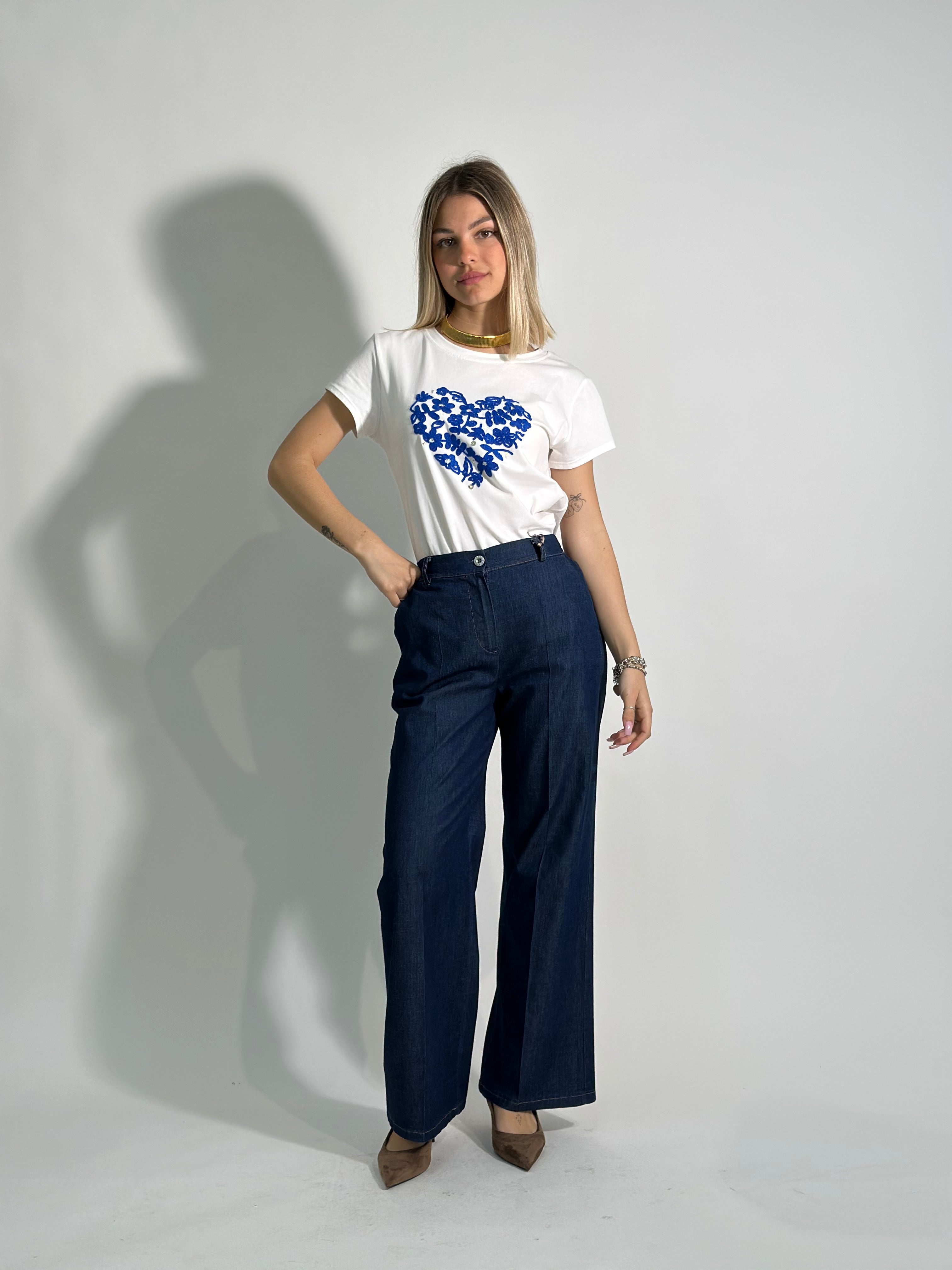 Pantalone Chambray lungo 83055