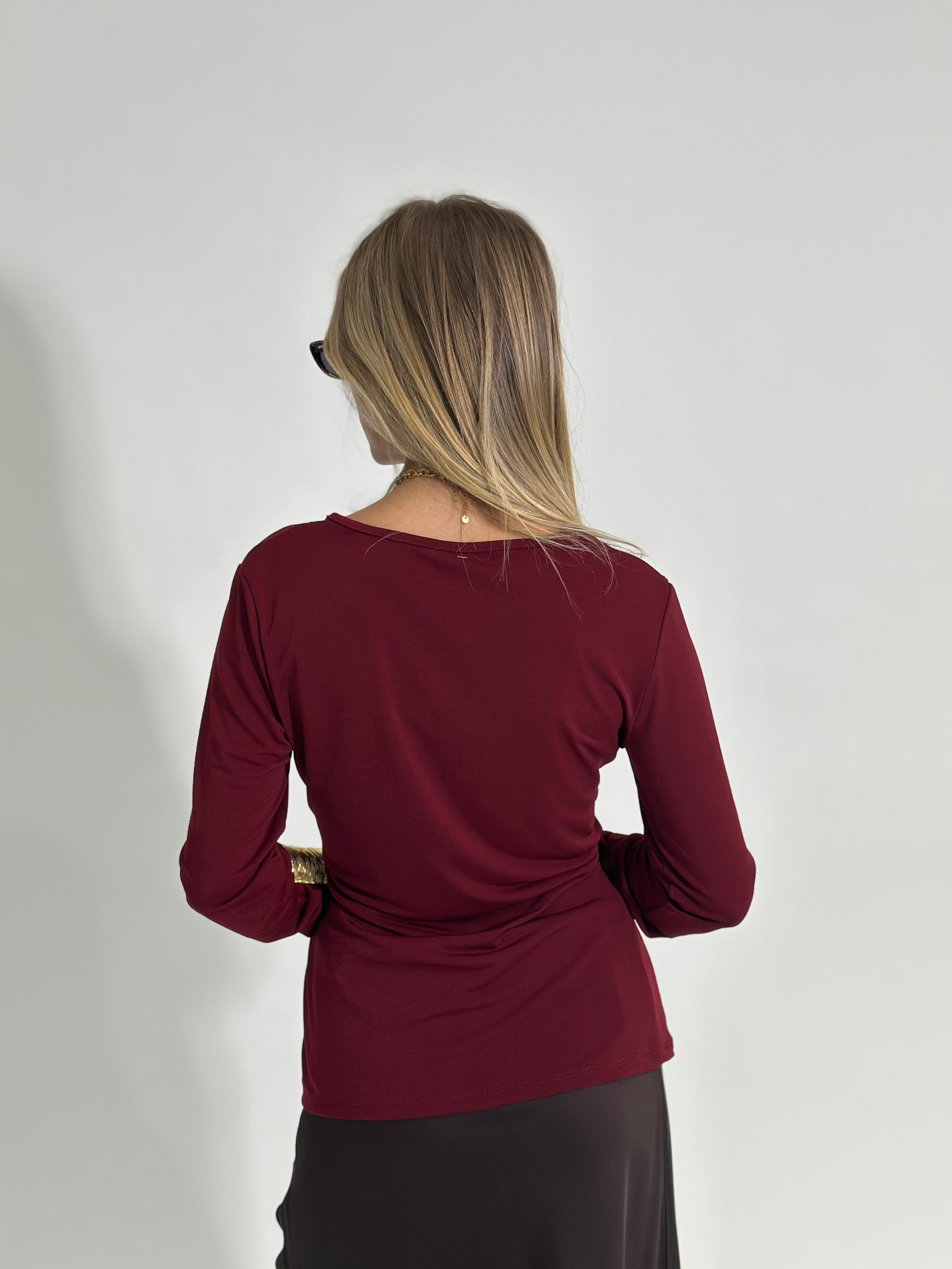 Maglia drappeggio 10367 BURGUNDY