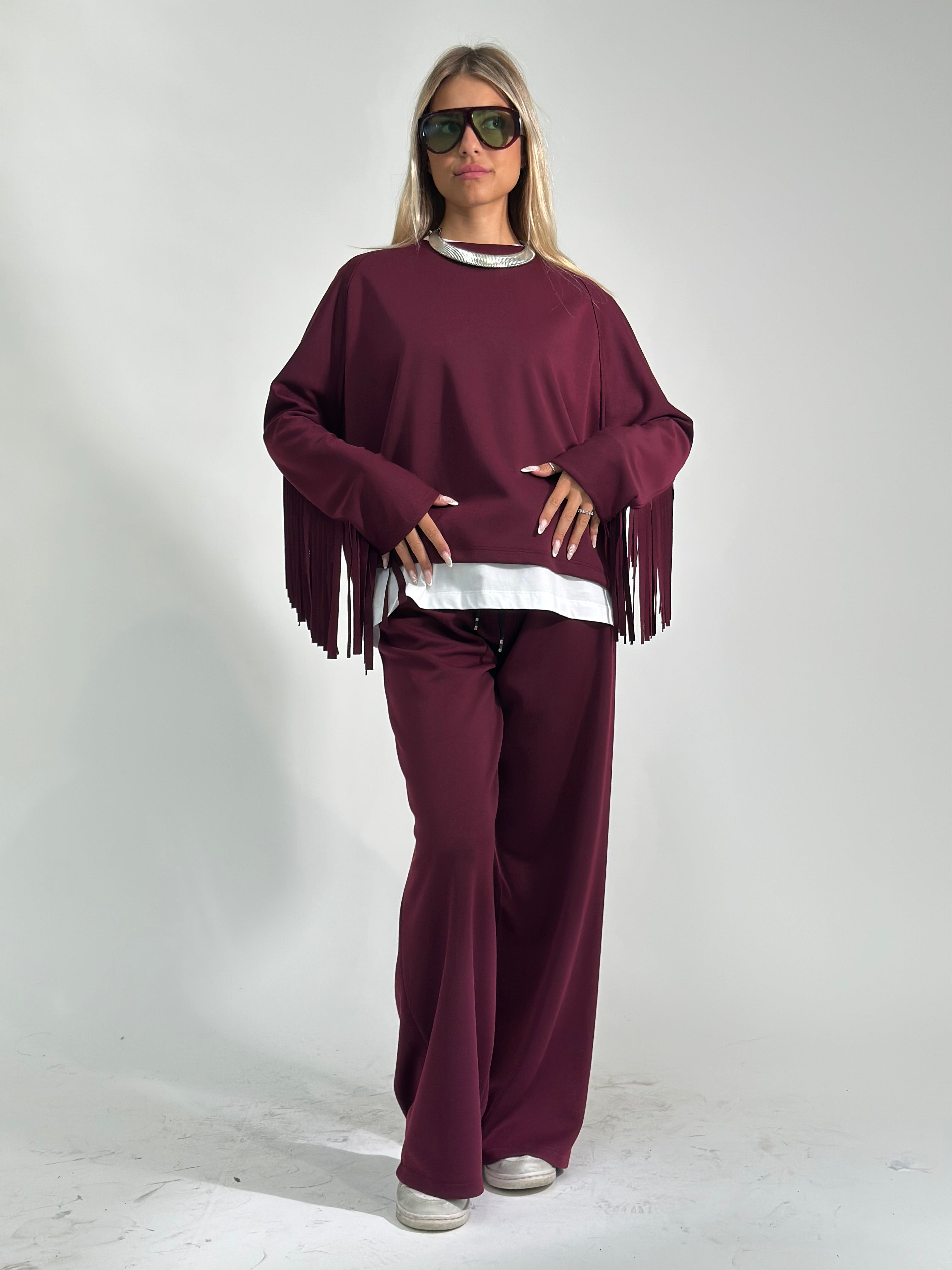 Completo frange 11792 BURGUNDY