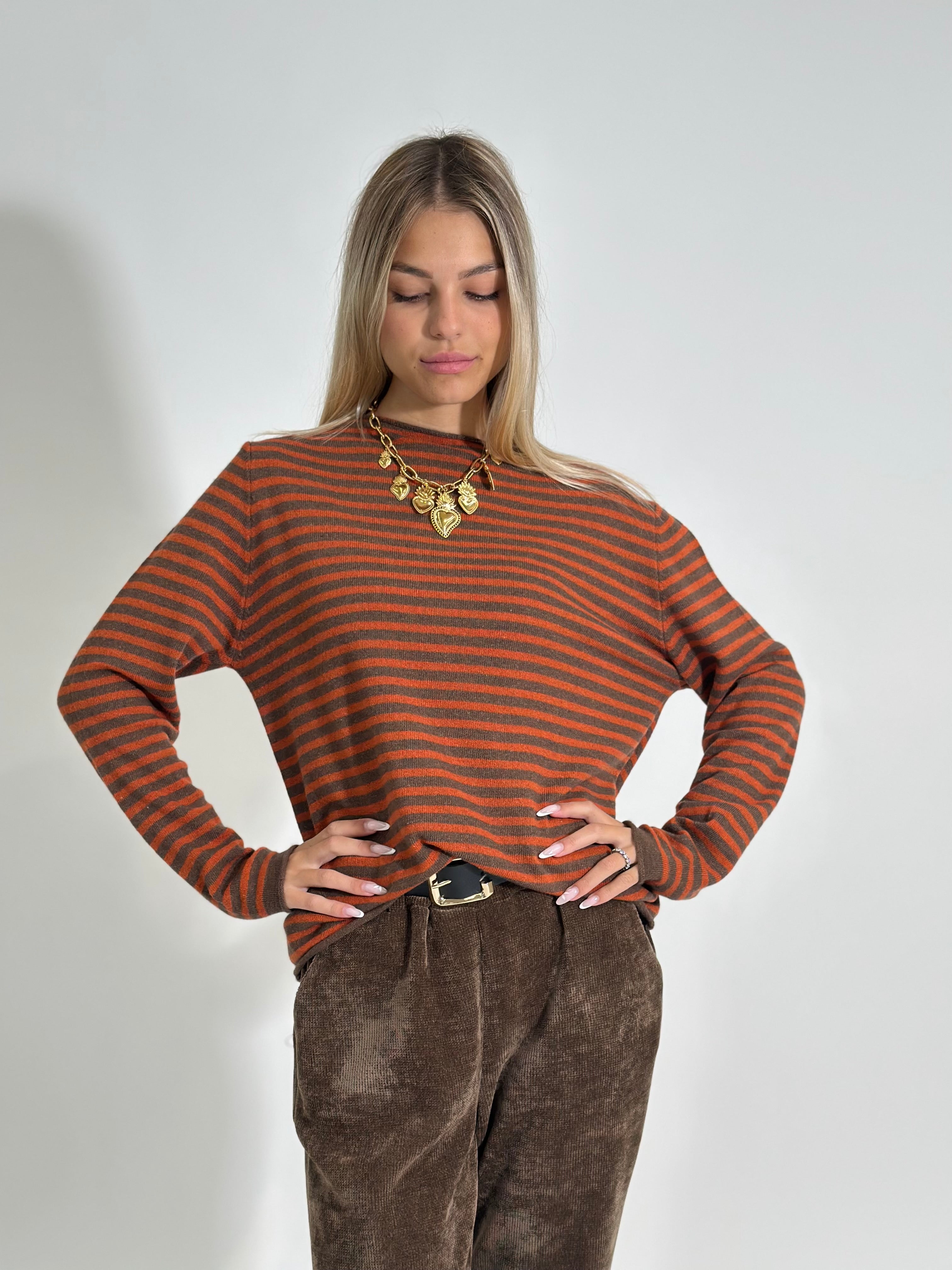 Maglia cashmere blend 6631 ARANCIO