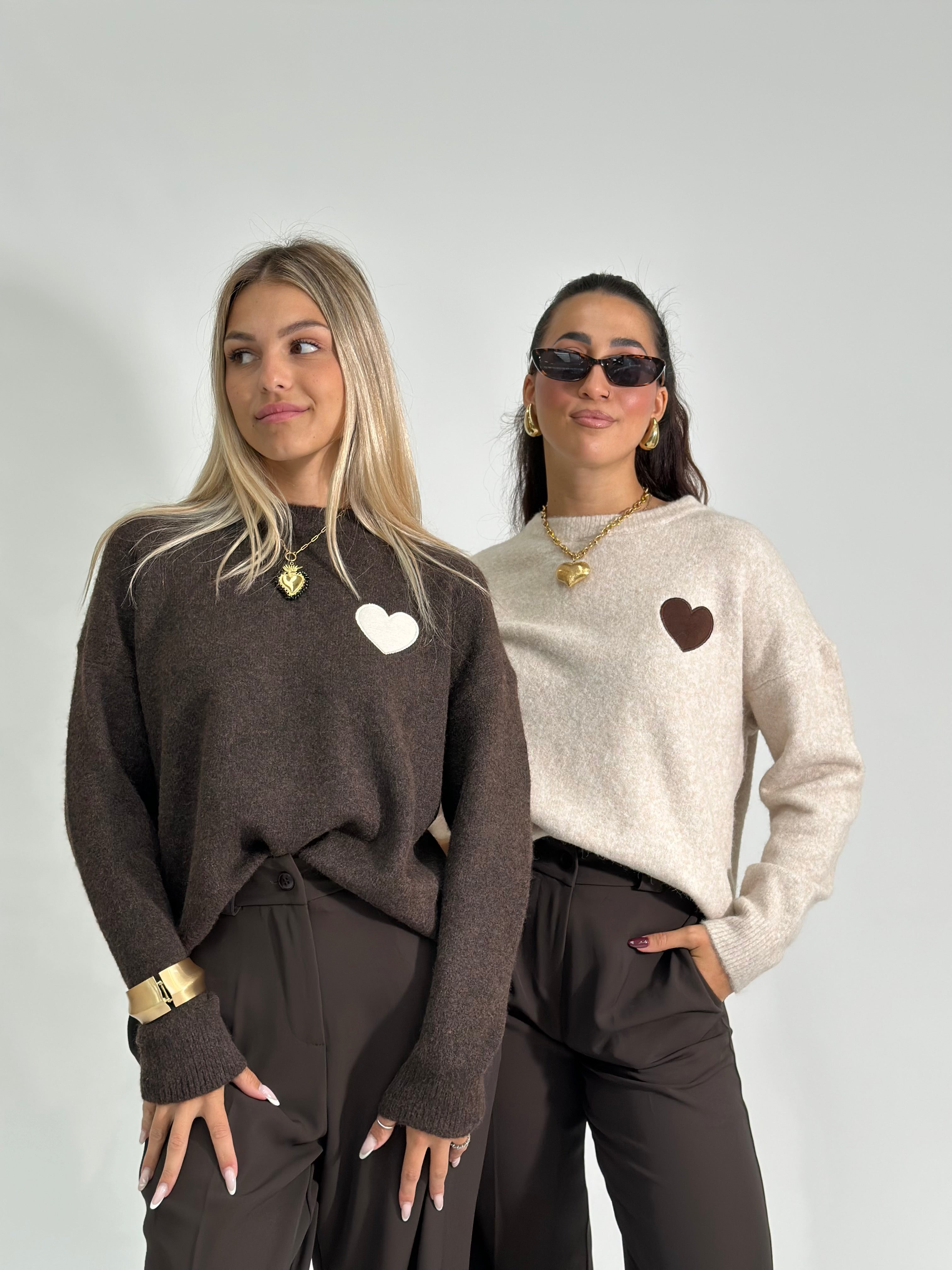 Maglia cuore 2583 MORO