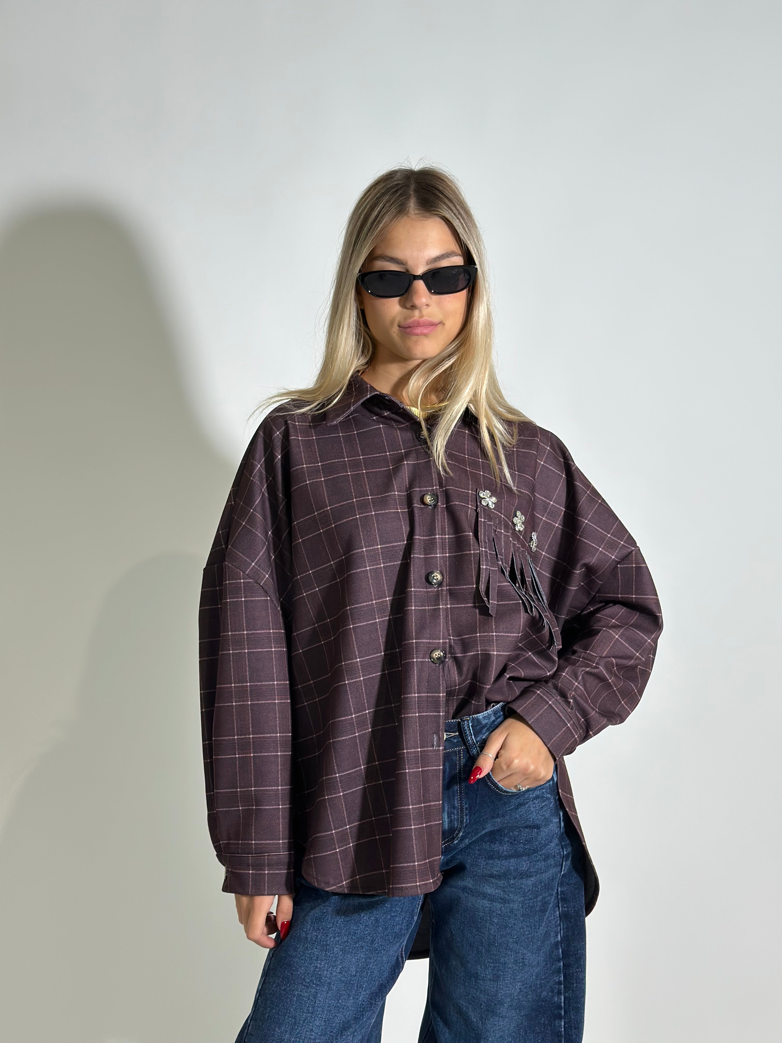 Camicia madras 7814 BURGUNDY