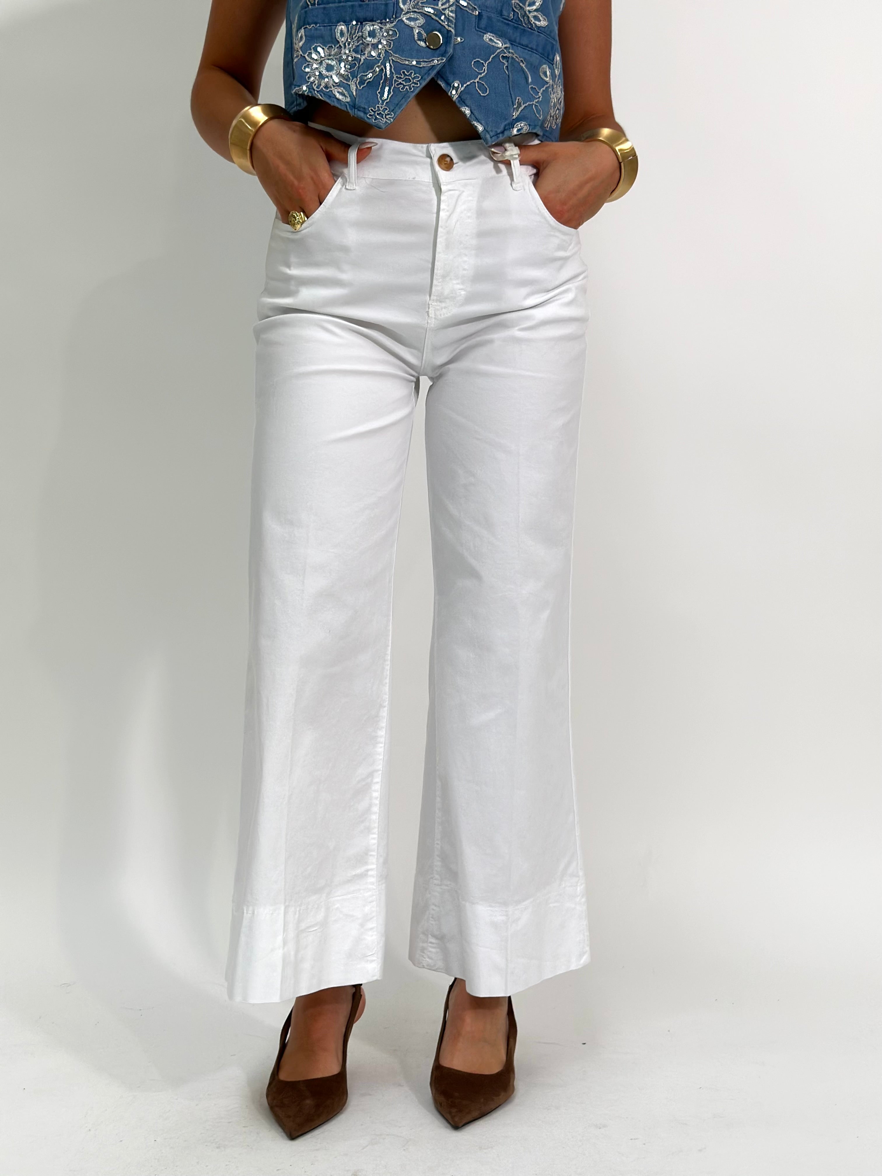 Pantalone gaucho 2519 BIANCO