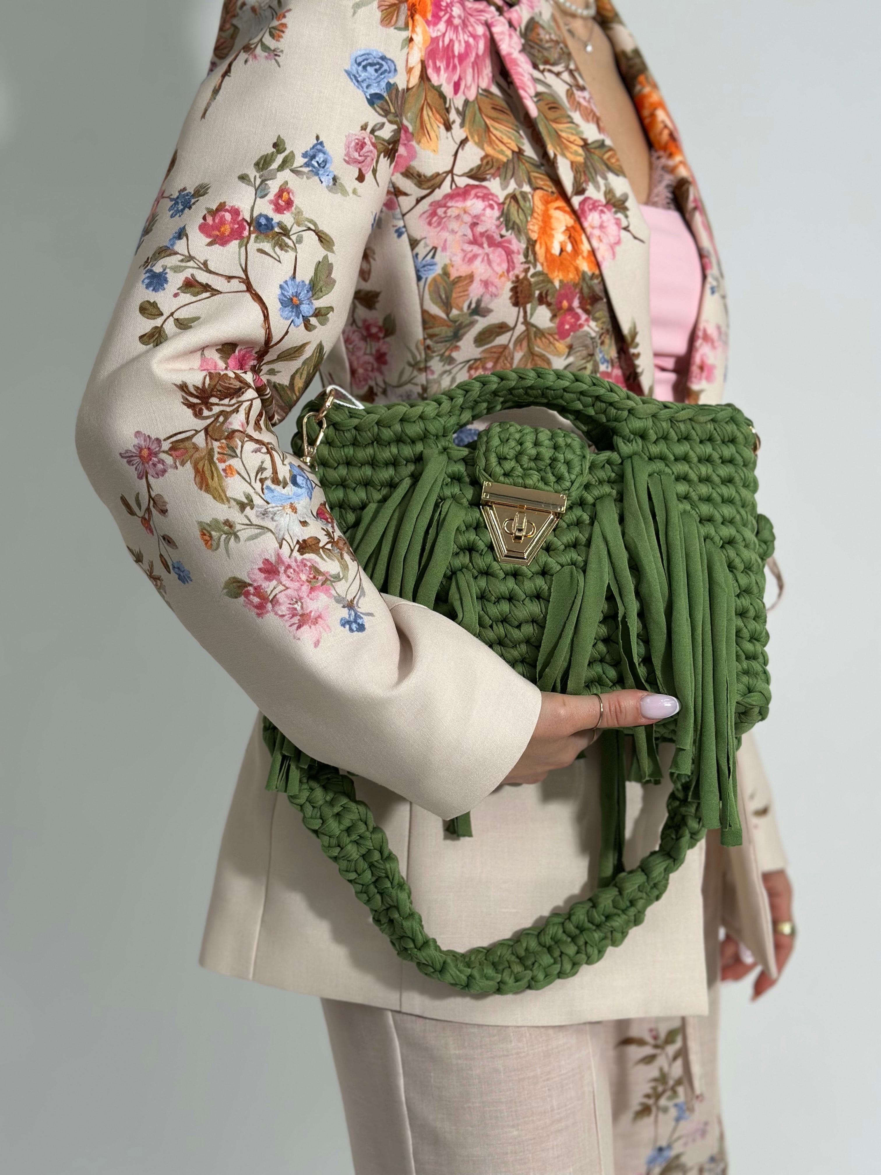 Borsa frange 2651 VERDE