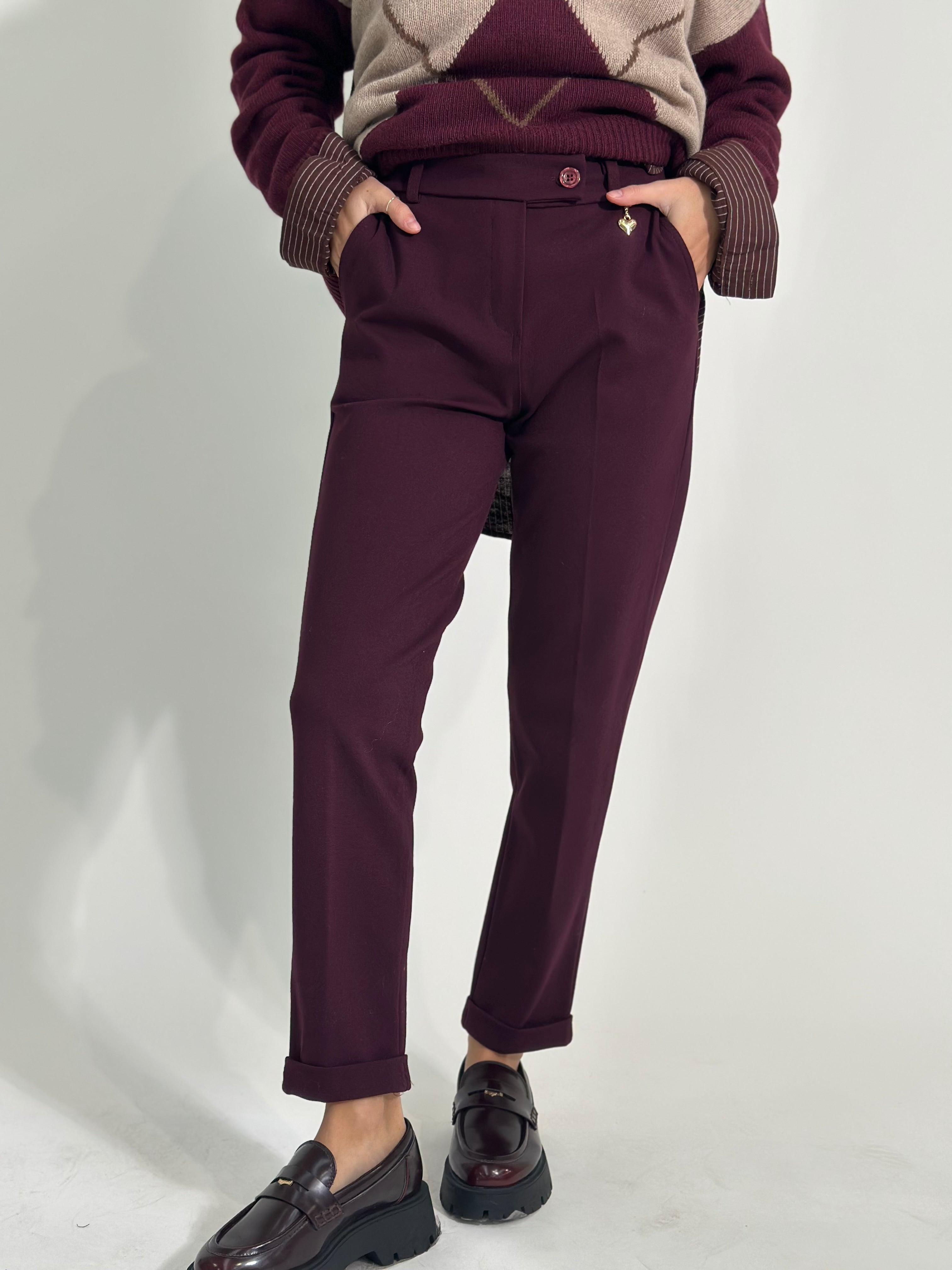 Pantalone cuore 5582 BURGUNDY