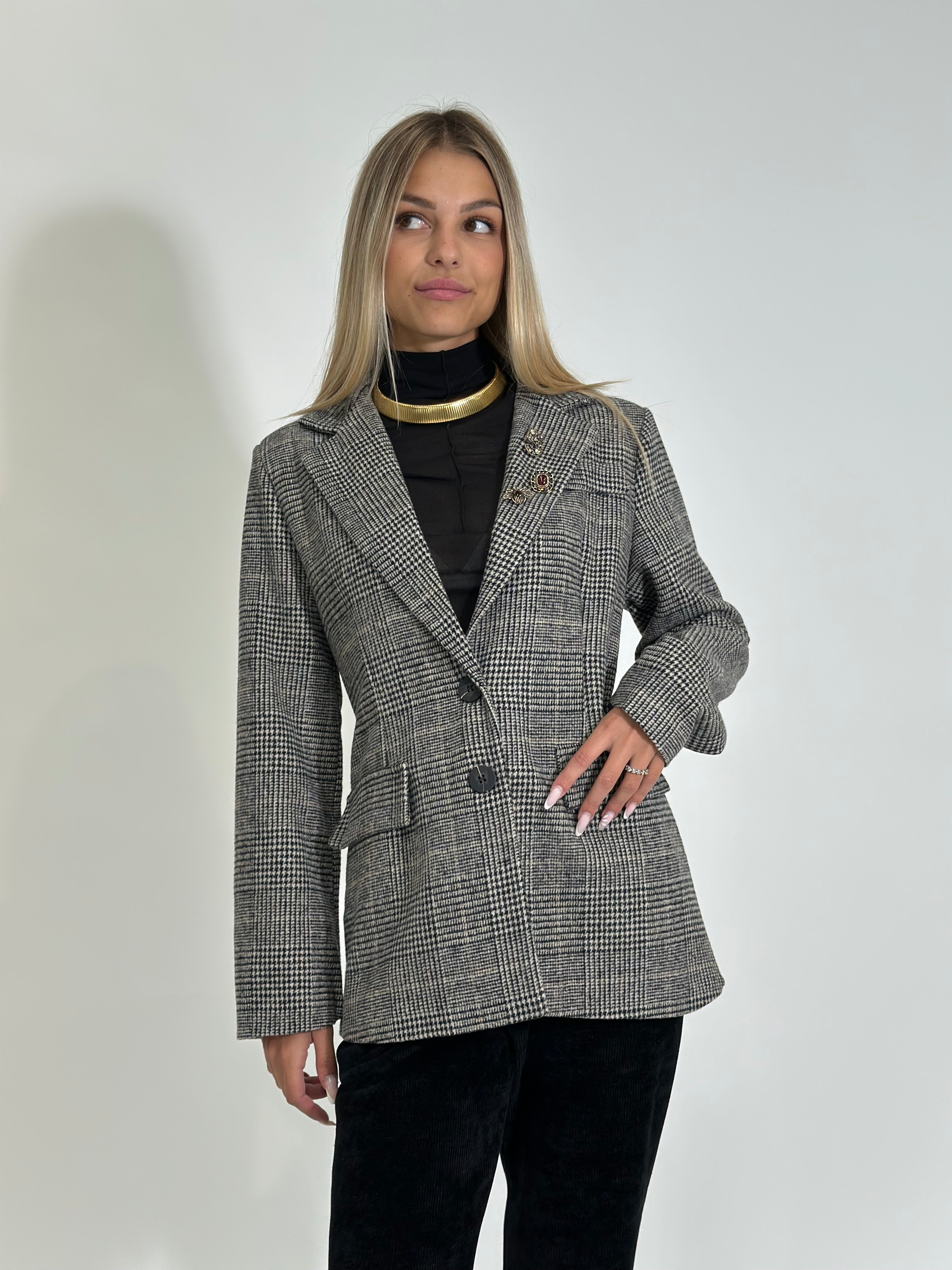 Giacca check 25817 NERO