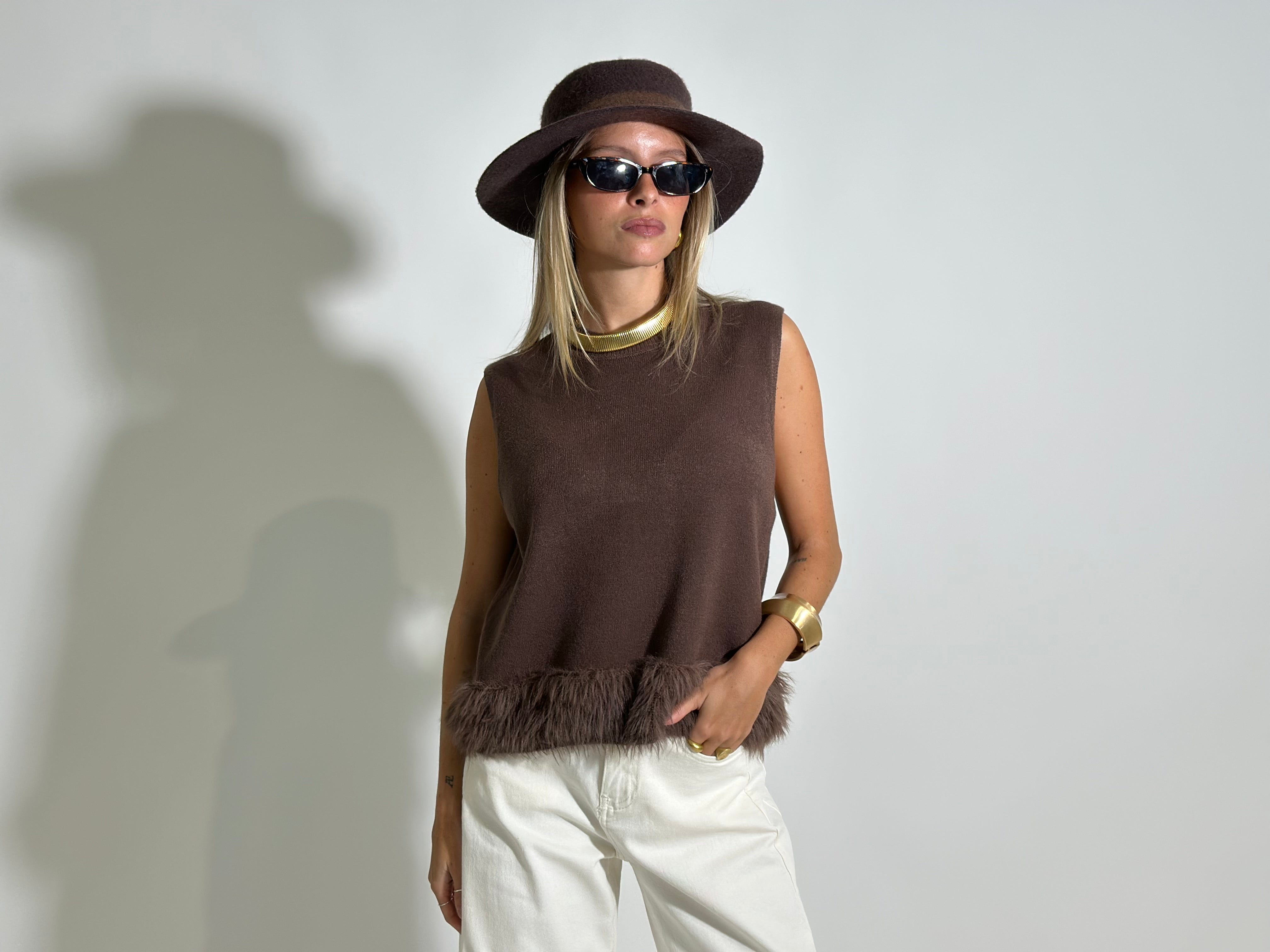 Gilet fluffy 6249 MORO