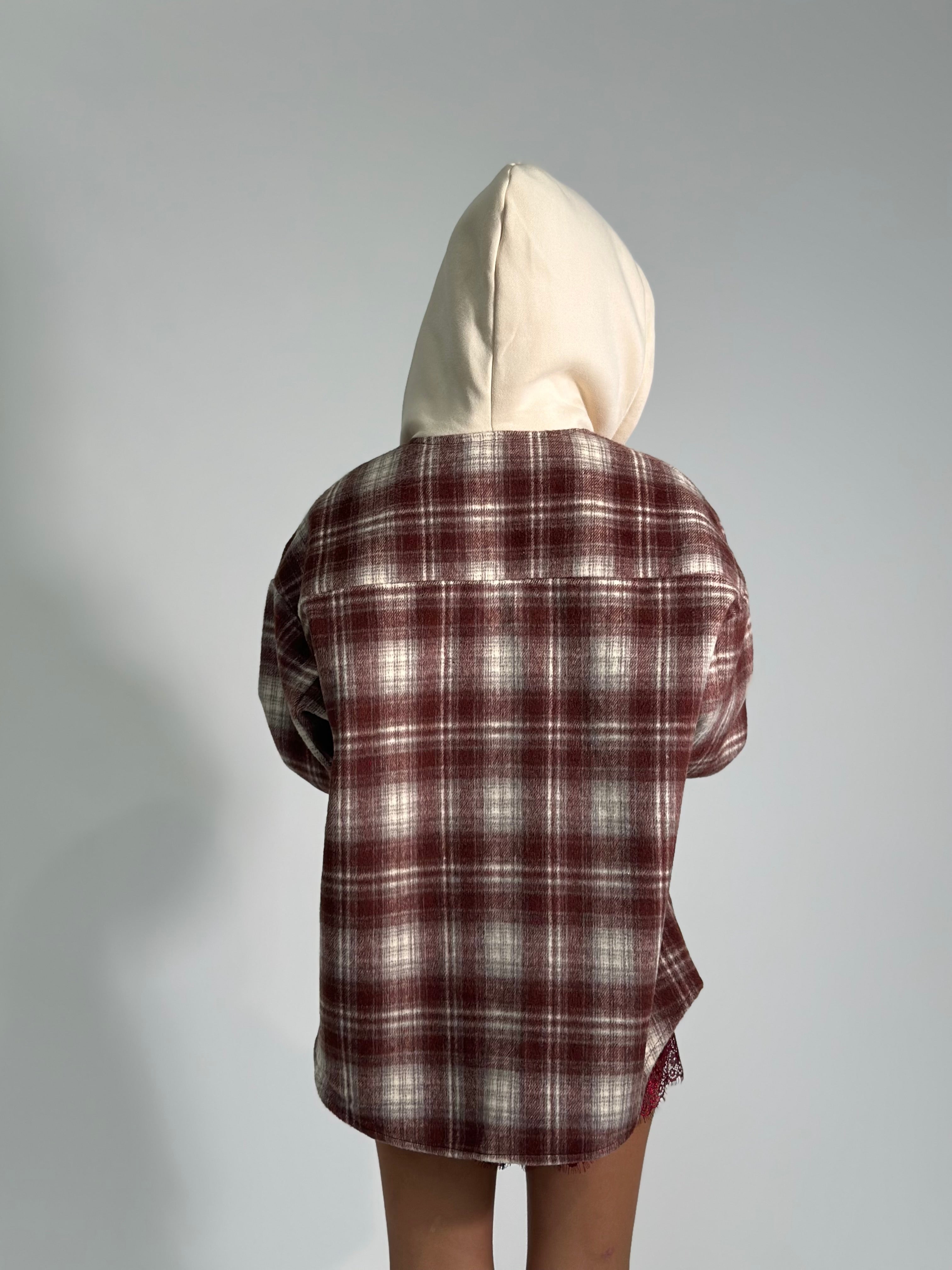 Giacca cappuccio K856 BURGUNDY