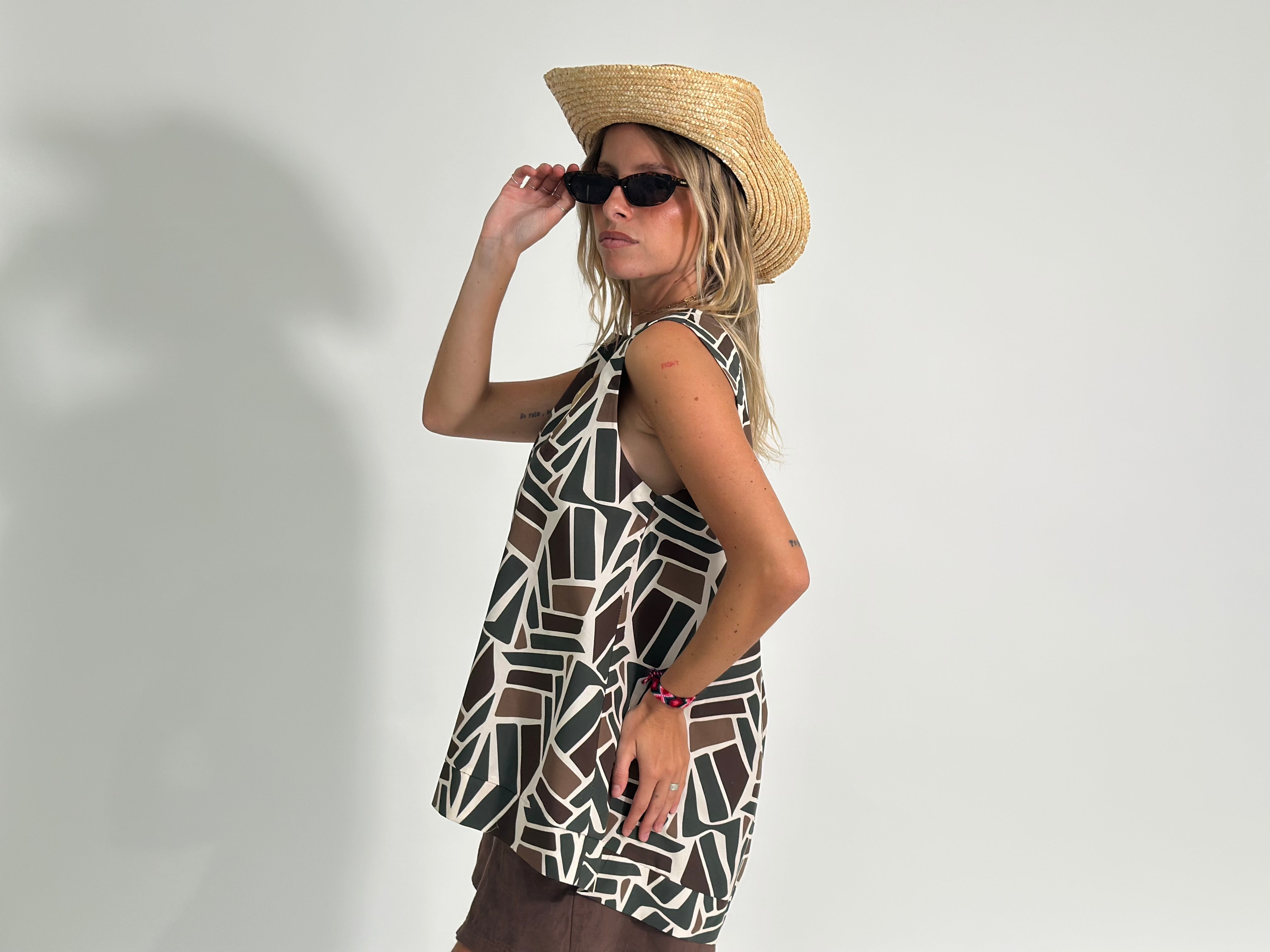 Camicia smanicata 1611 BROWN