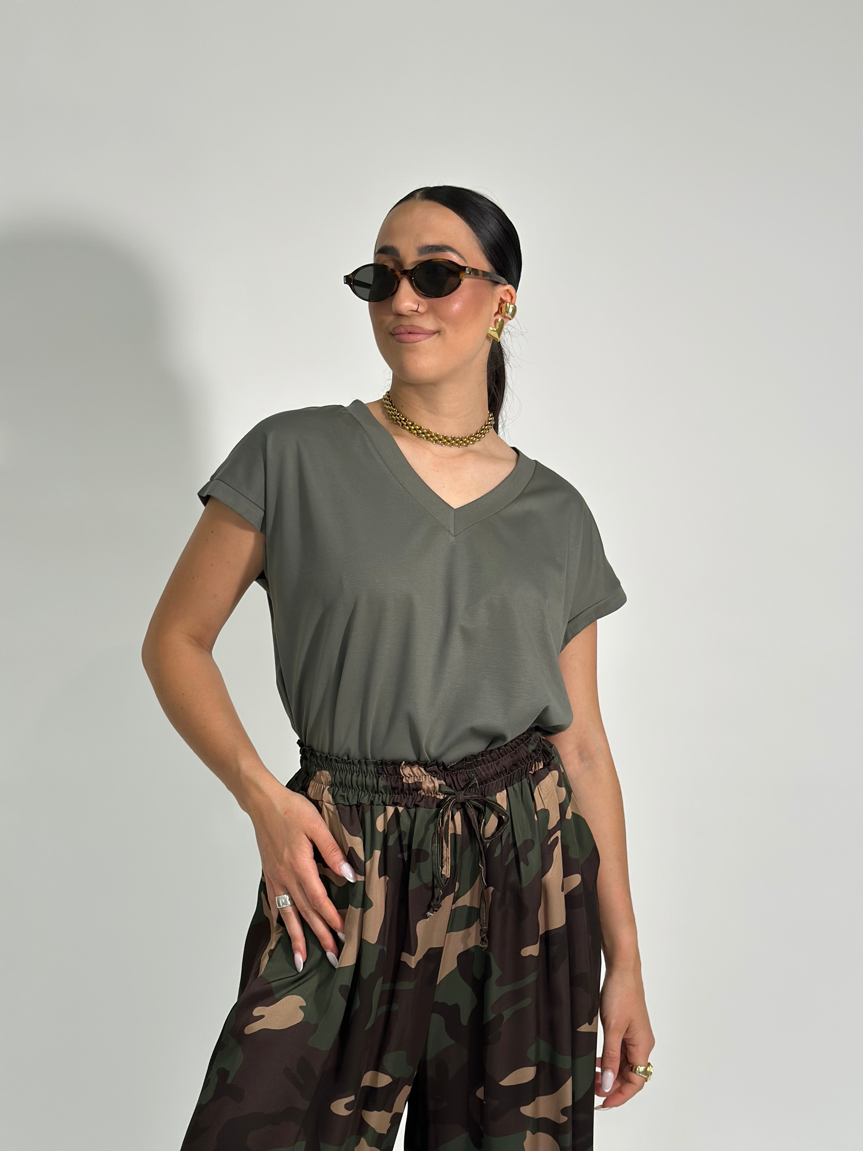Maglia scatoletta scollo a V 83123