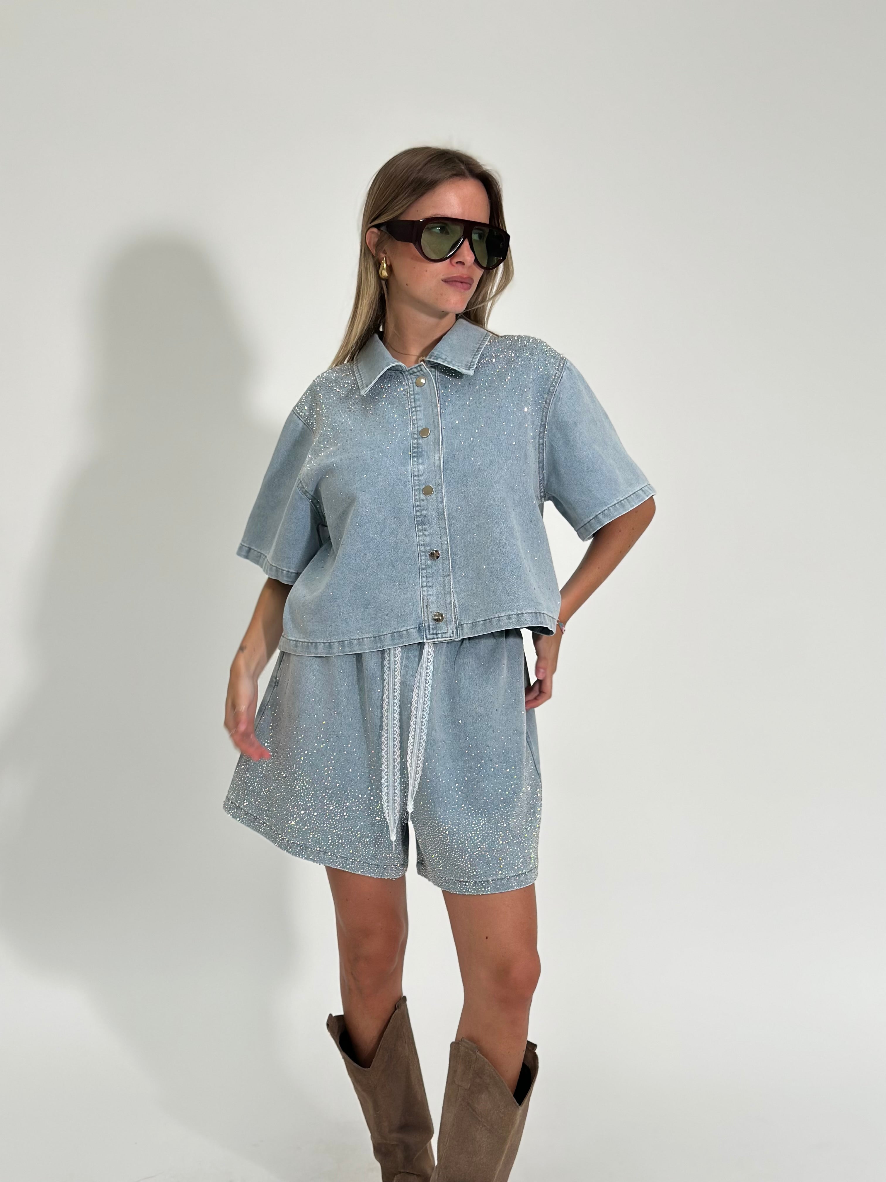 Completo strass denim 0720