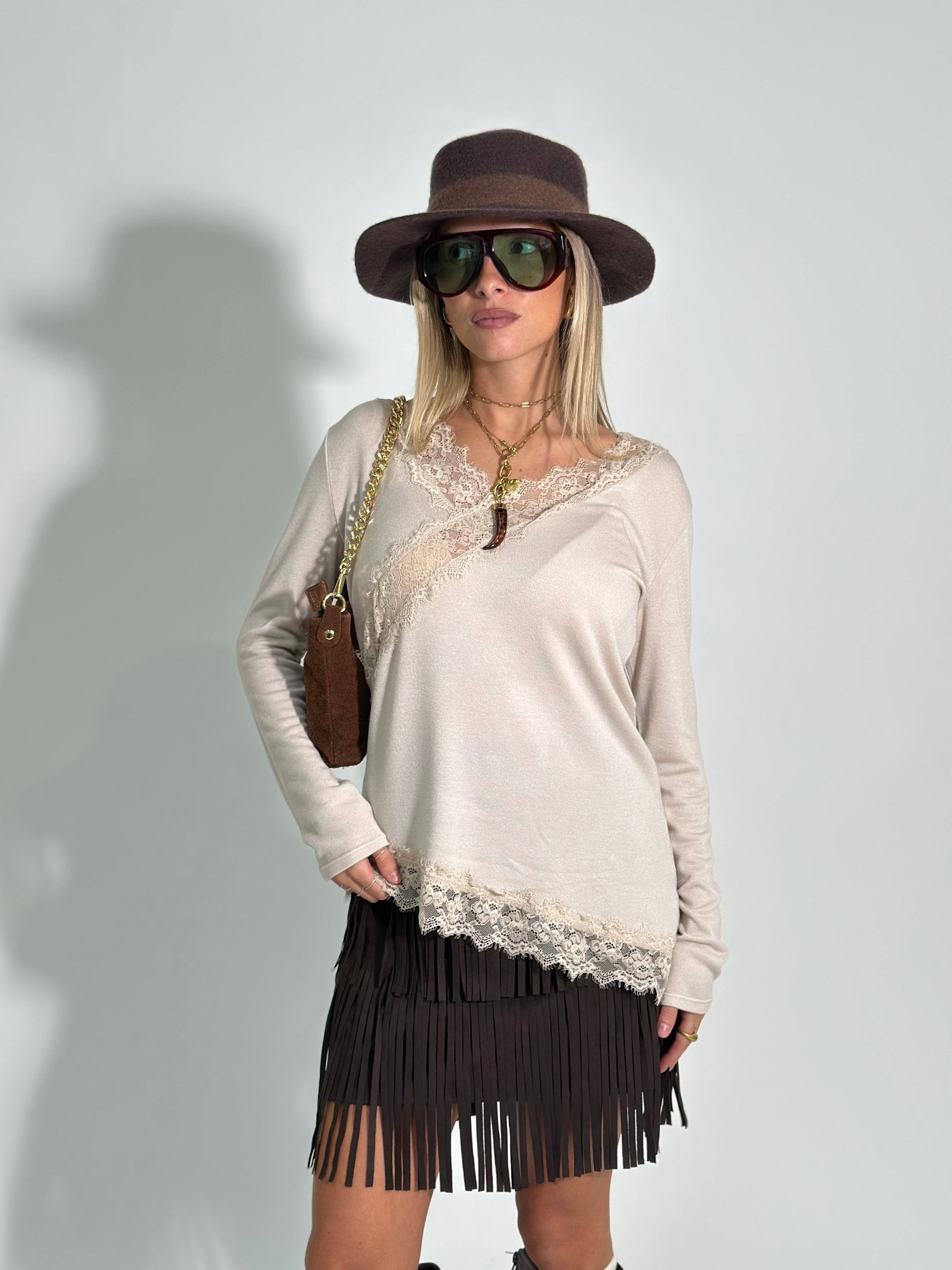 Maglia V pizzo 60550