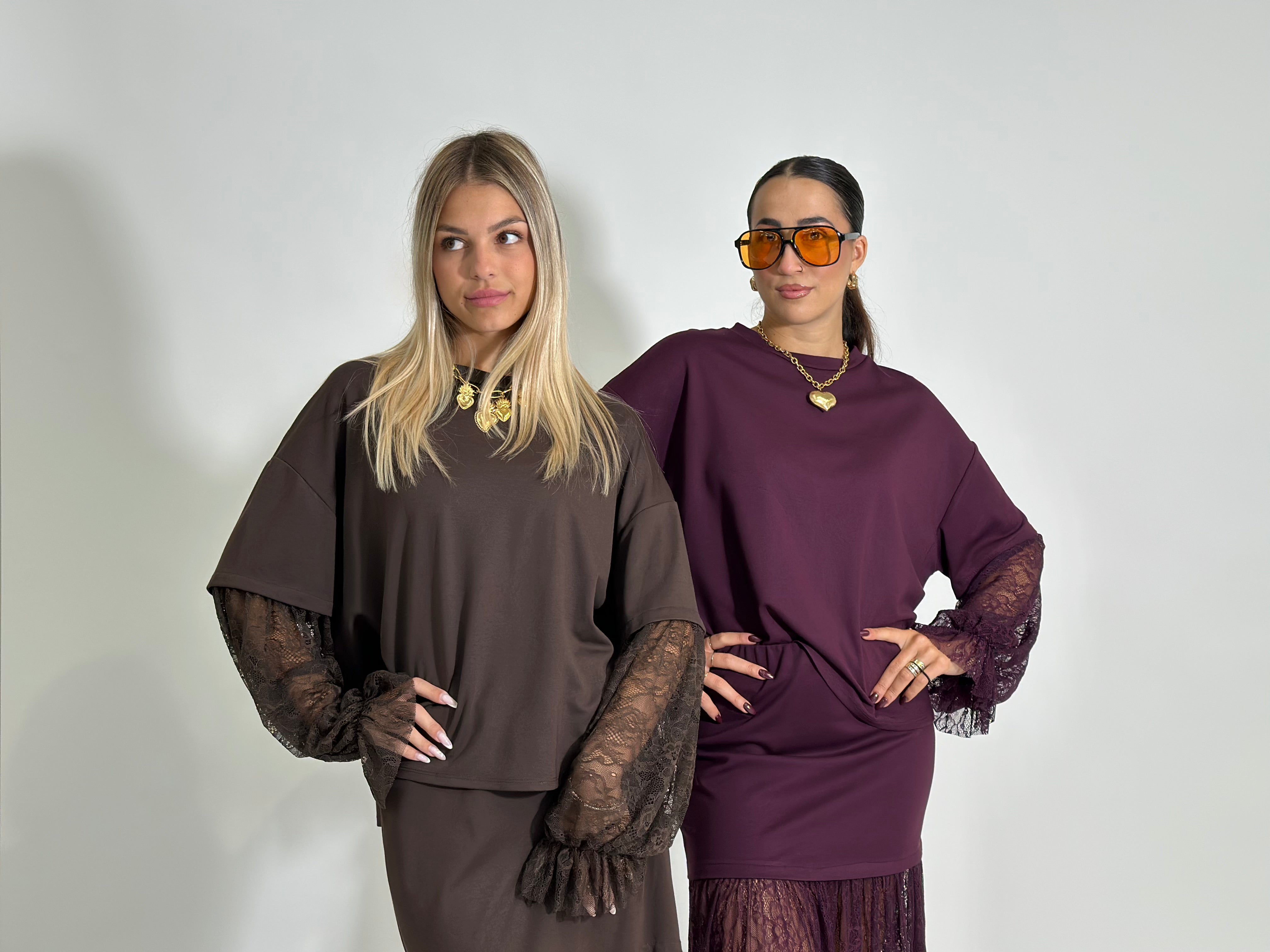 Maglia twin pizzo 55726 MORO