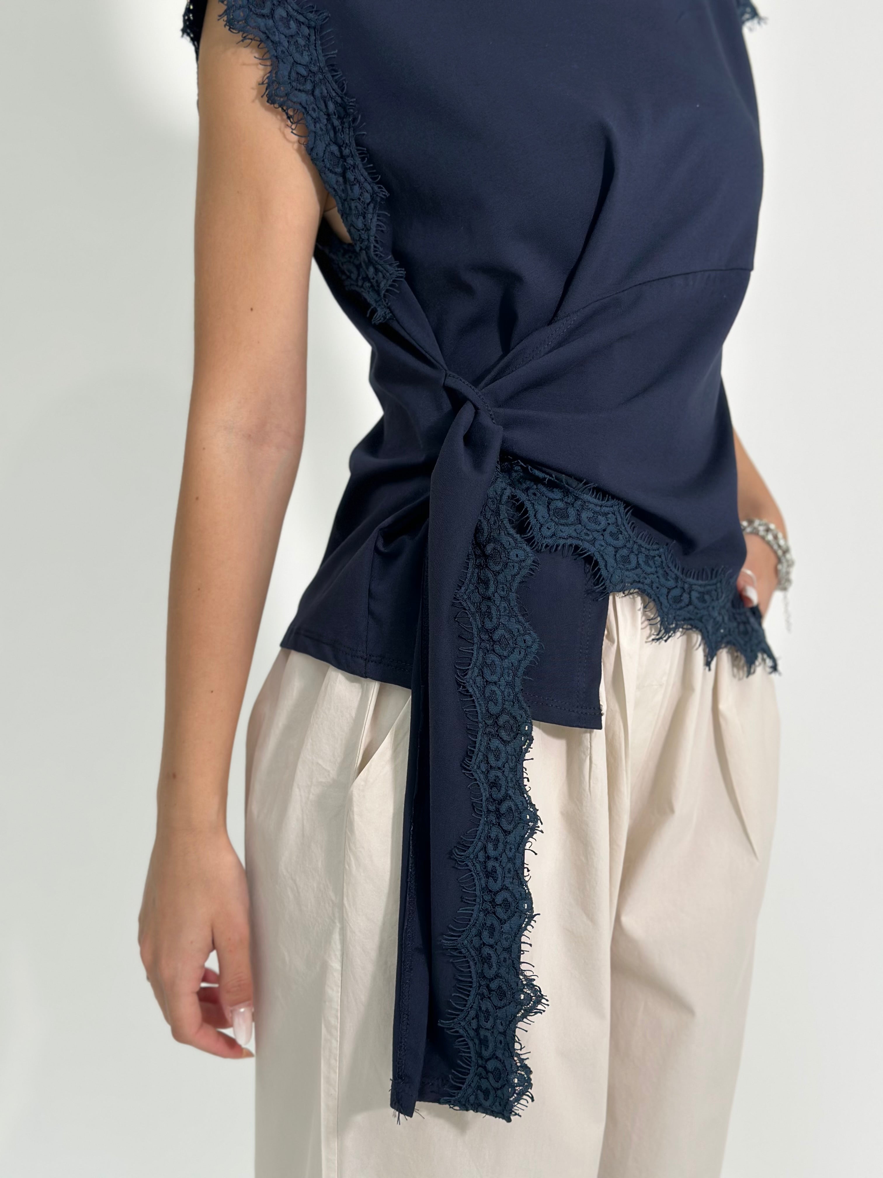 Maglia fiocco pizzo 8388