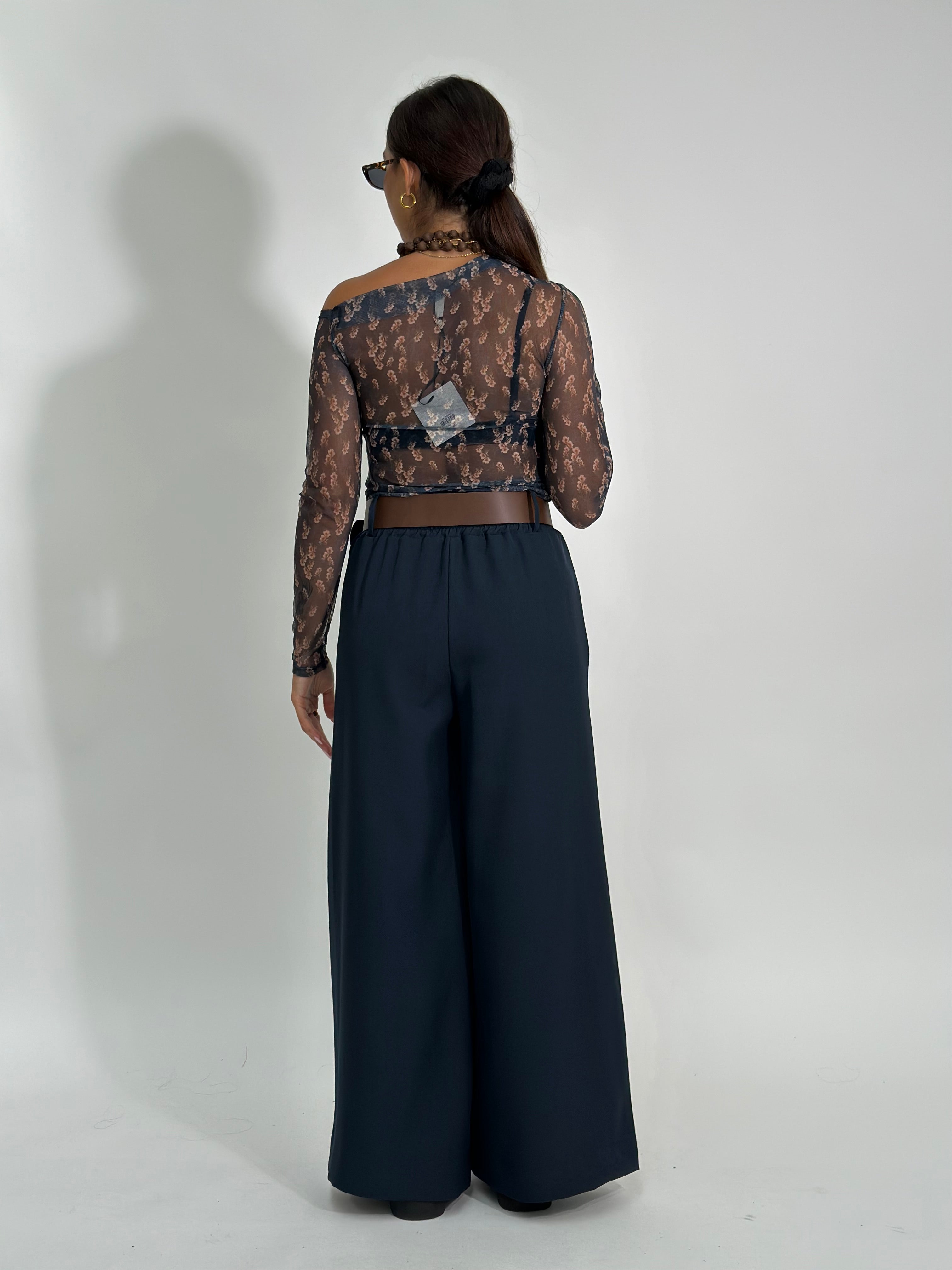 Pantalone cintura P18786 BLU