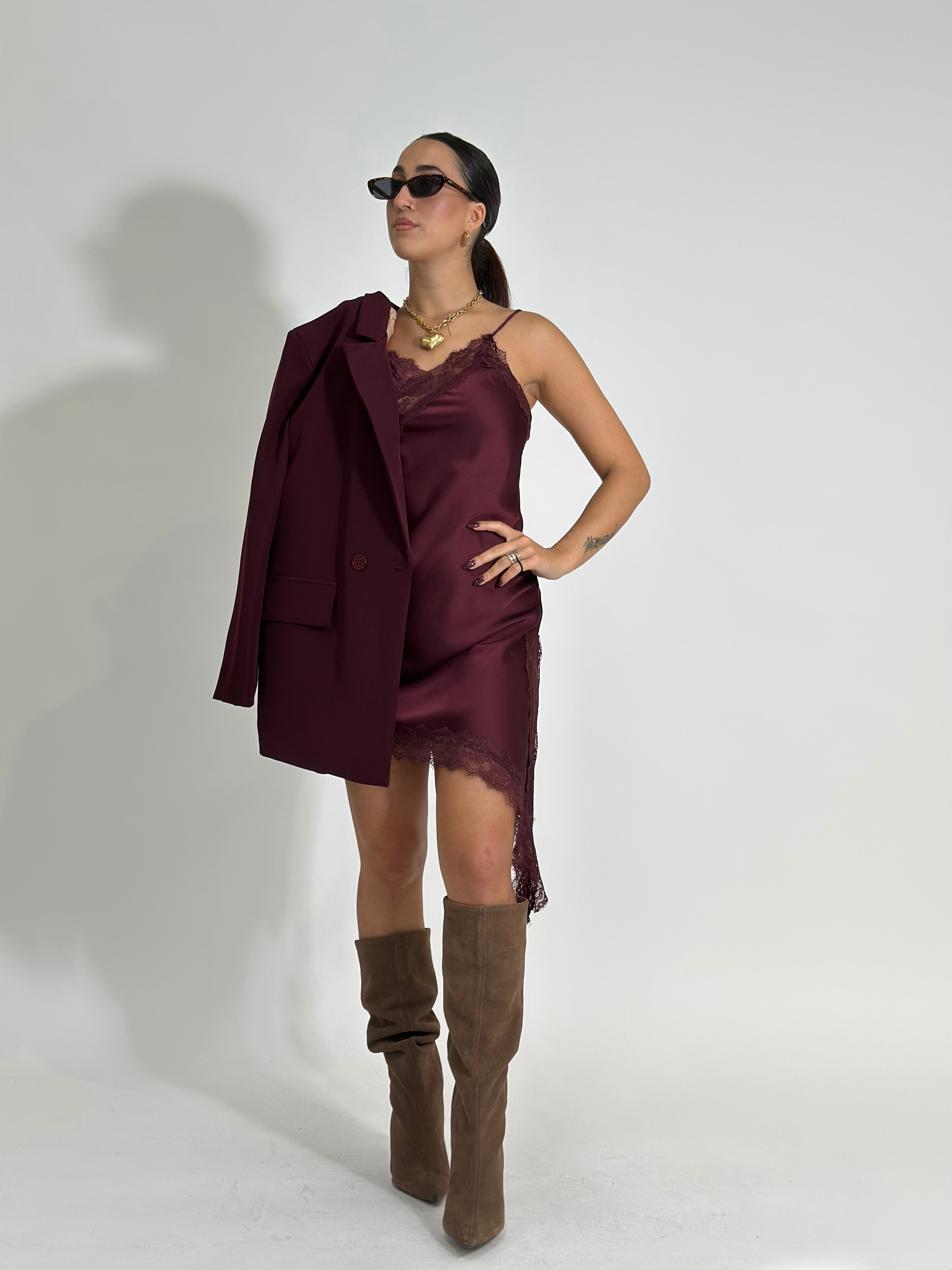 Top pizzo 2707 BURGUNDY