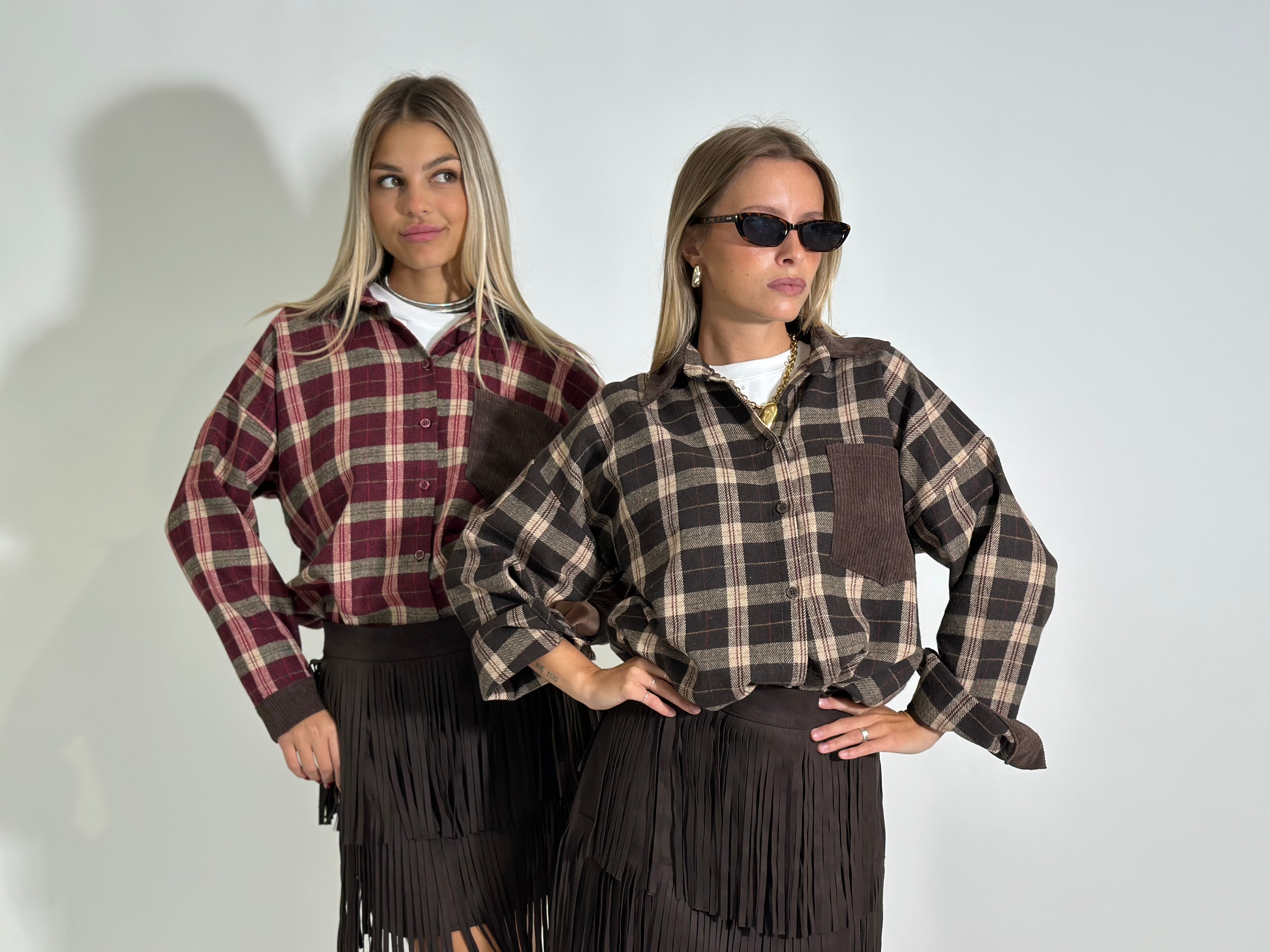 Camicia check 25683-1 BURGUNDY