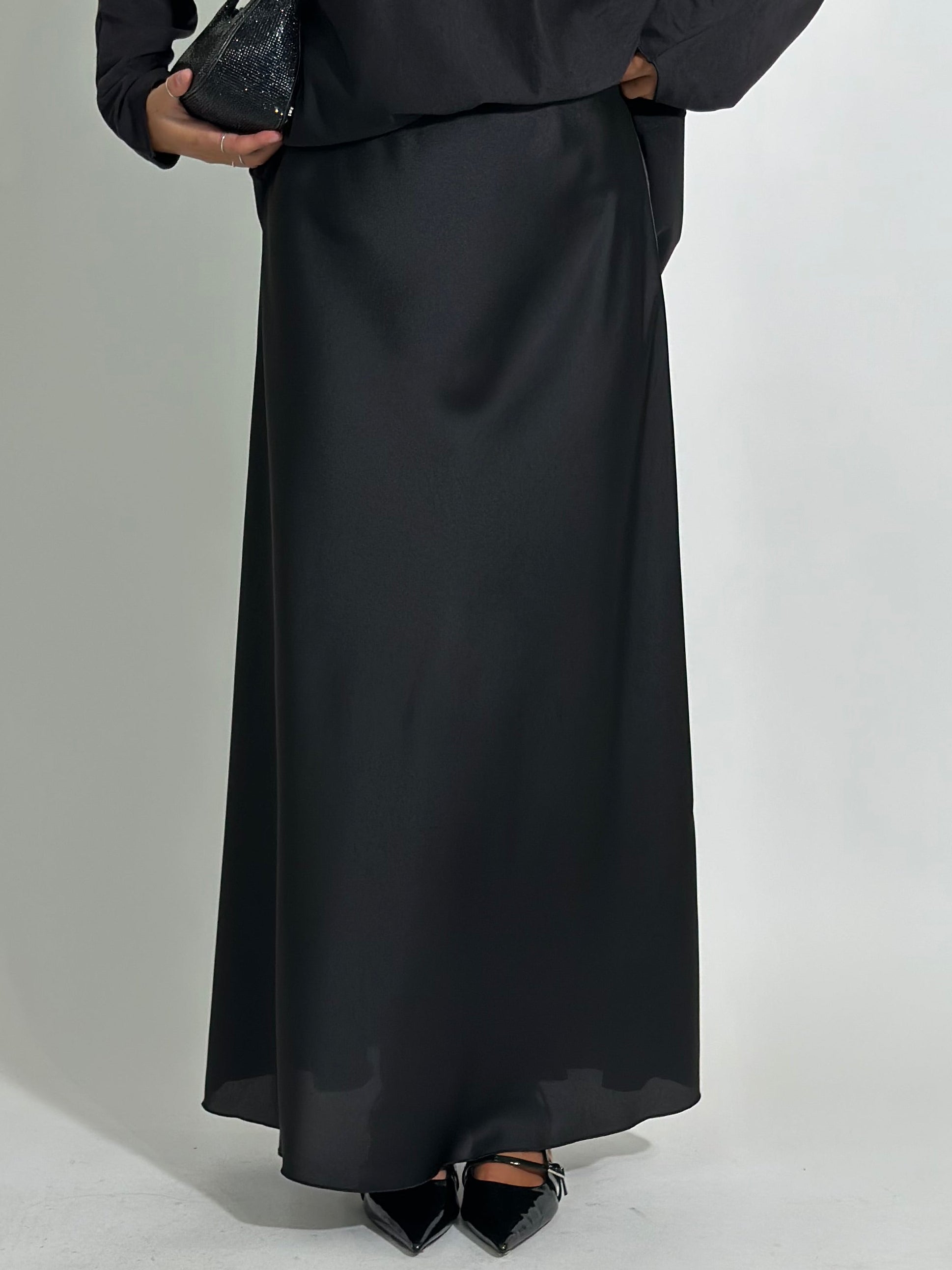 Gonna longuette satin 2236 NERO
