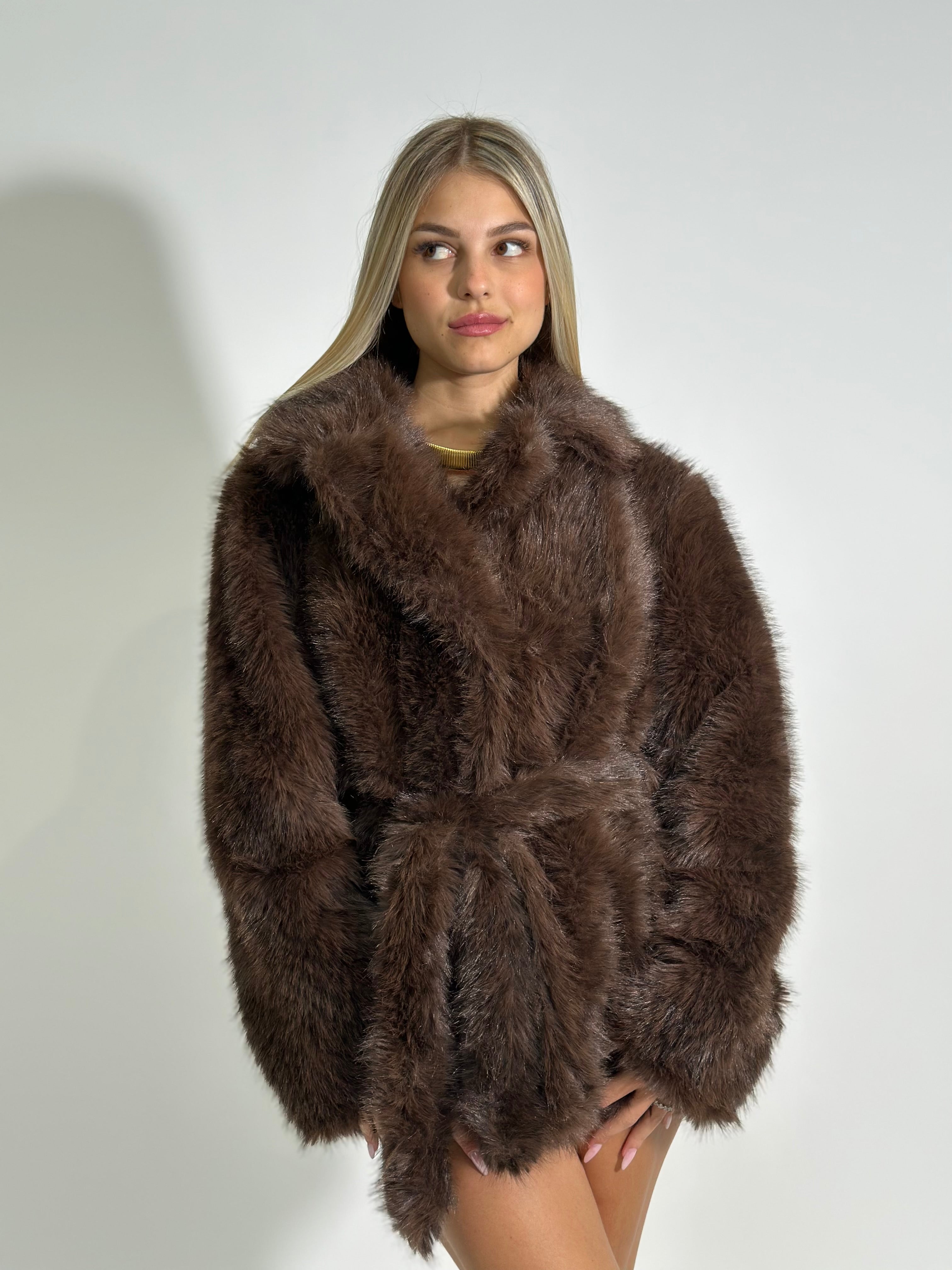 Pelliccia Y0231 BROWN