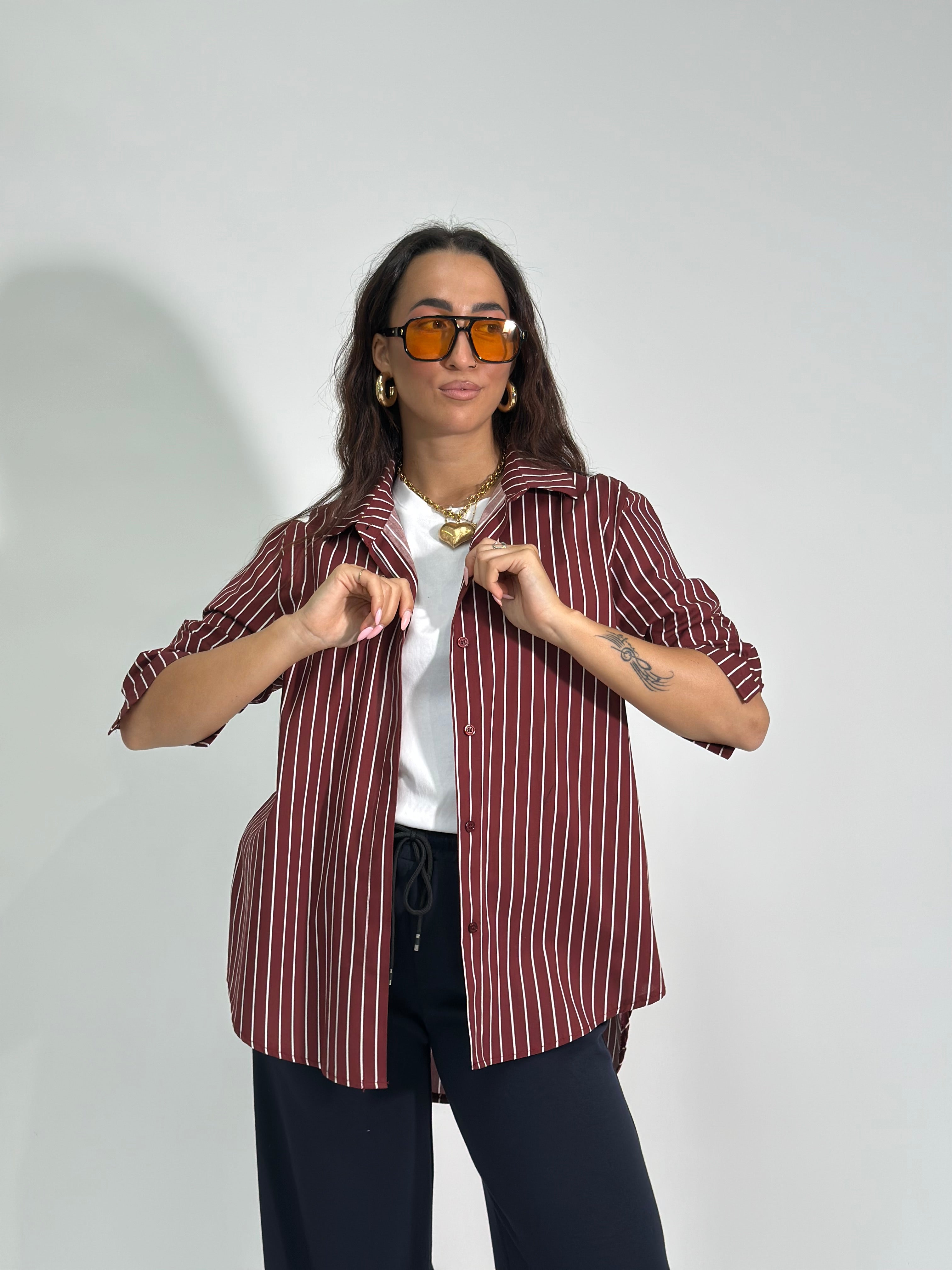 Camicia riga 50320 BURGUNDY