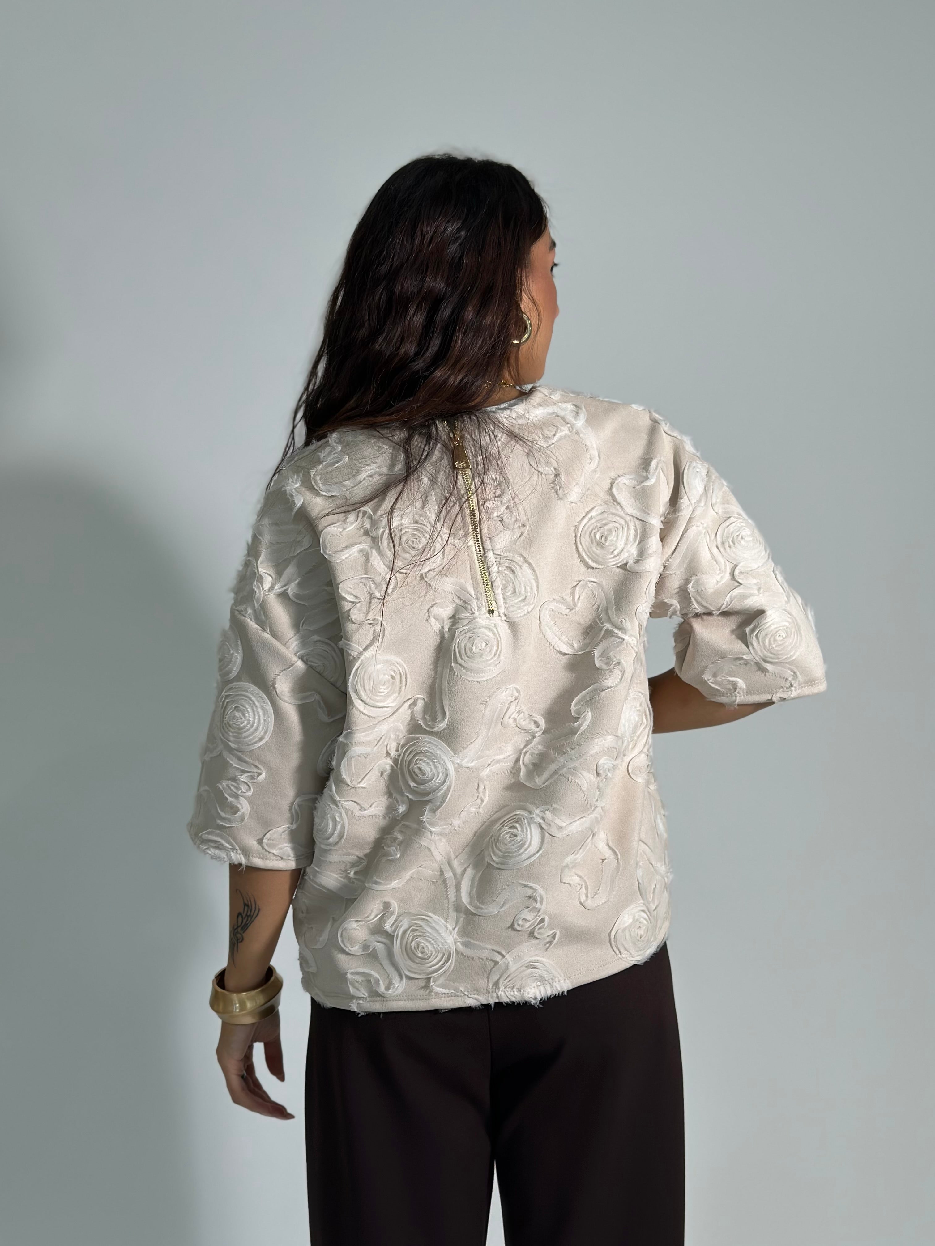 Maglia rose L5126 PANNA