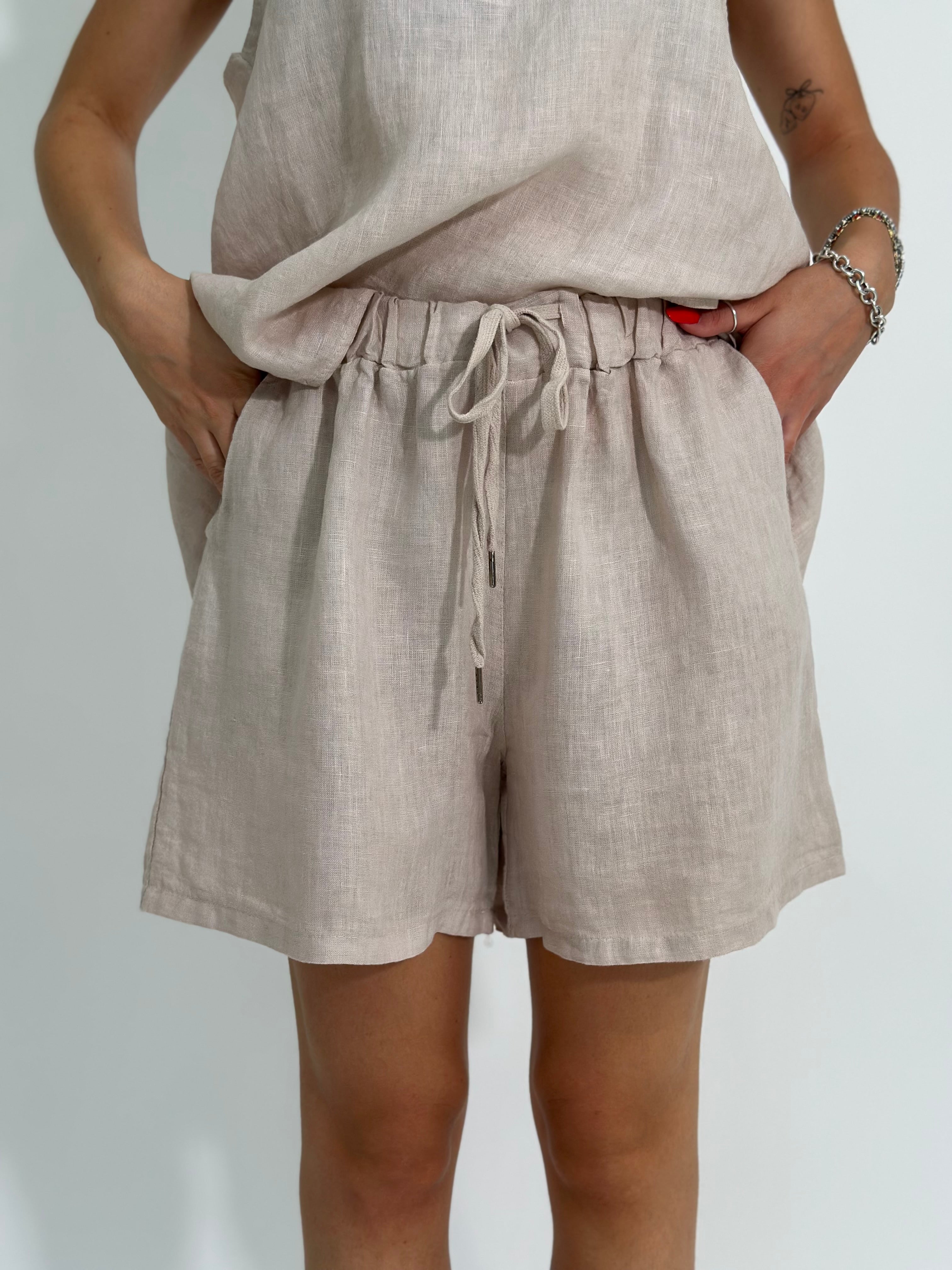 Shorts lino coulisse 23367