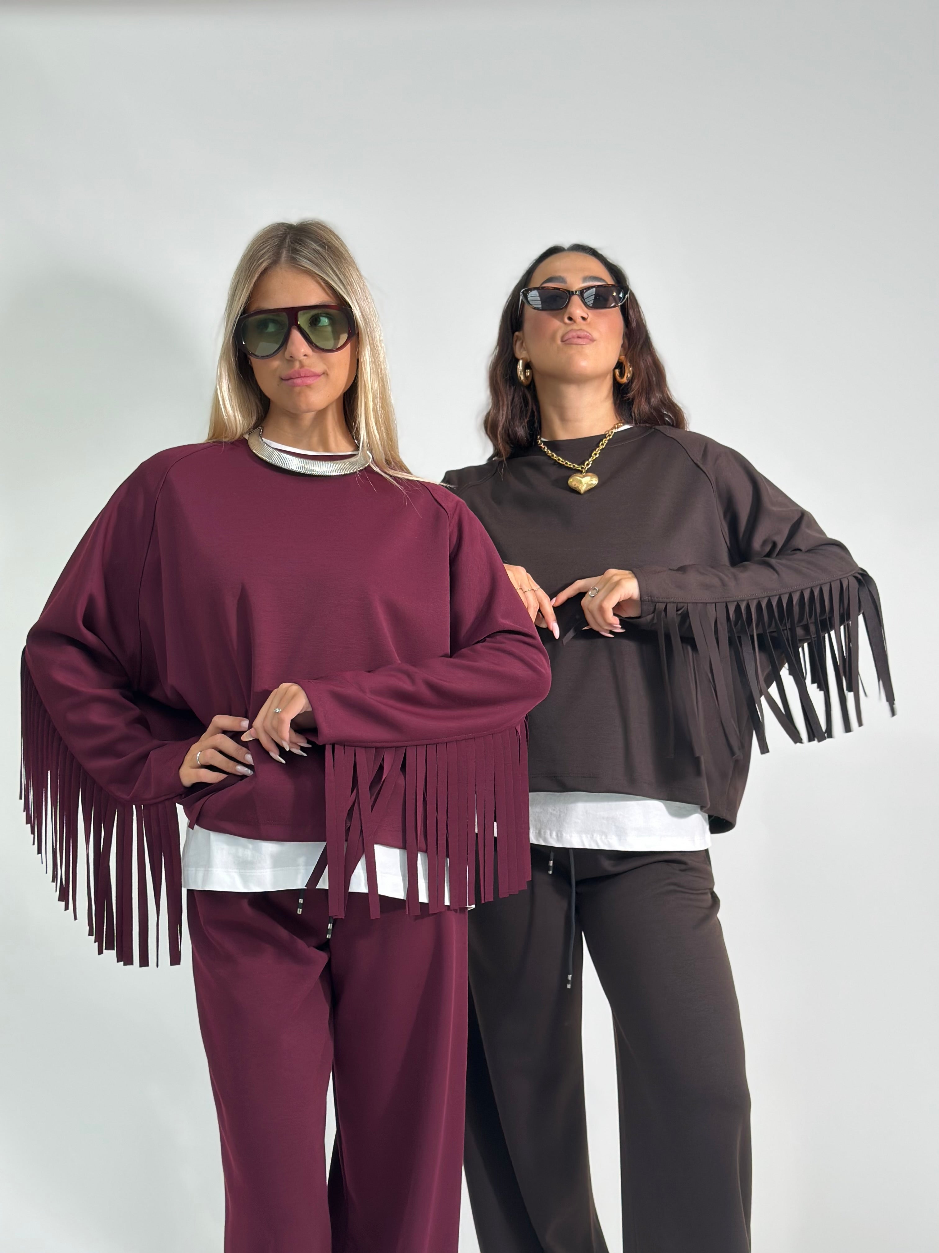 Completo frange 11792 BURGUNDY