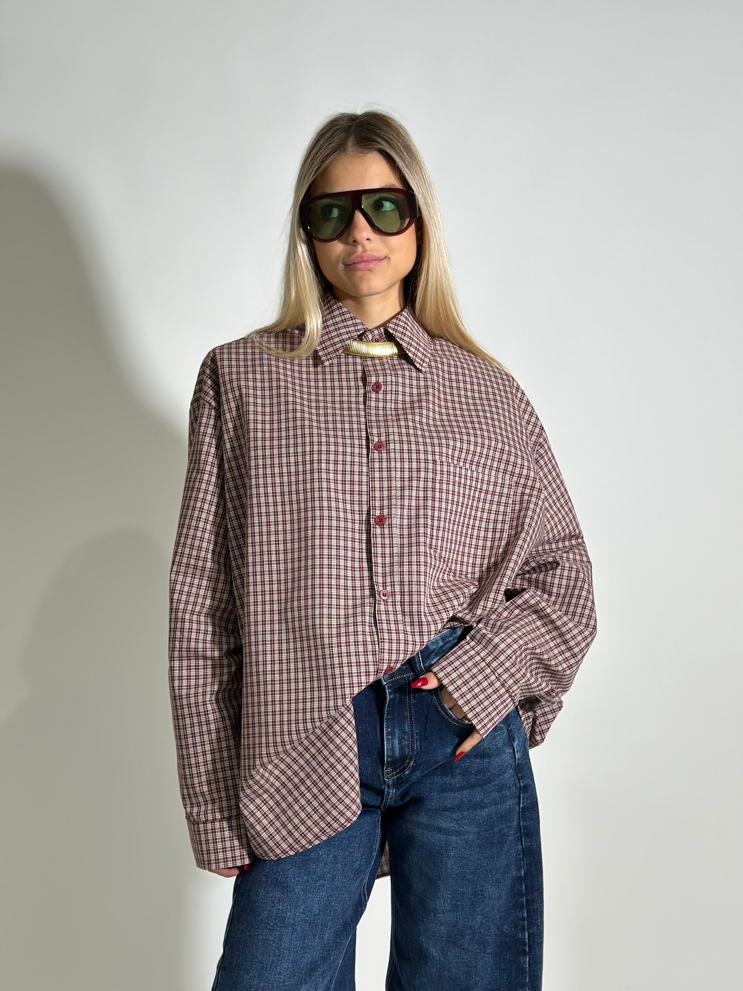 Camicia quadri 19109 BURGUNDY