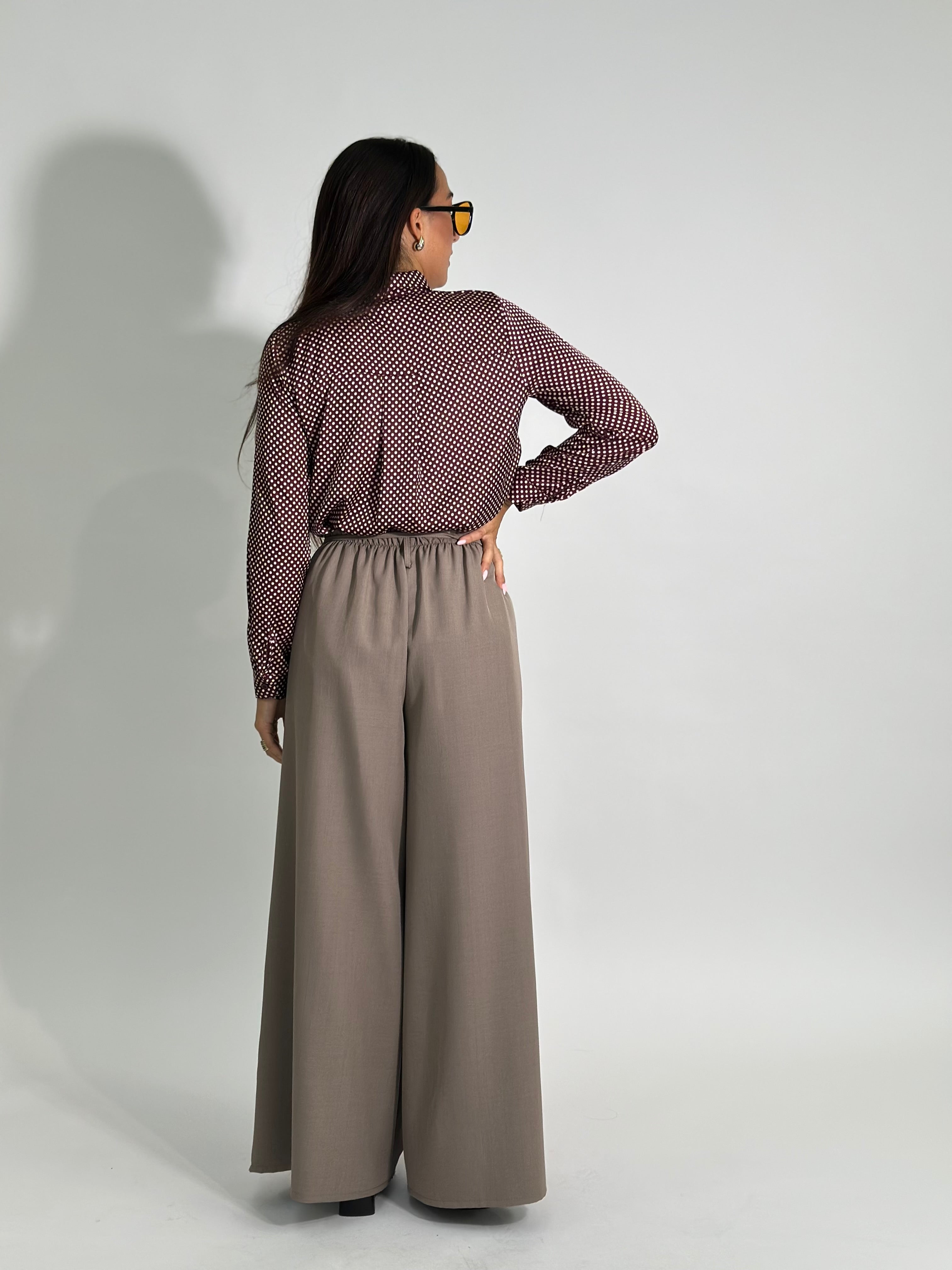 Pantalone fiore 25603 TAUPE
