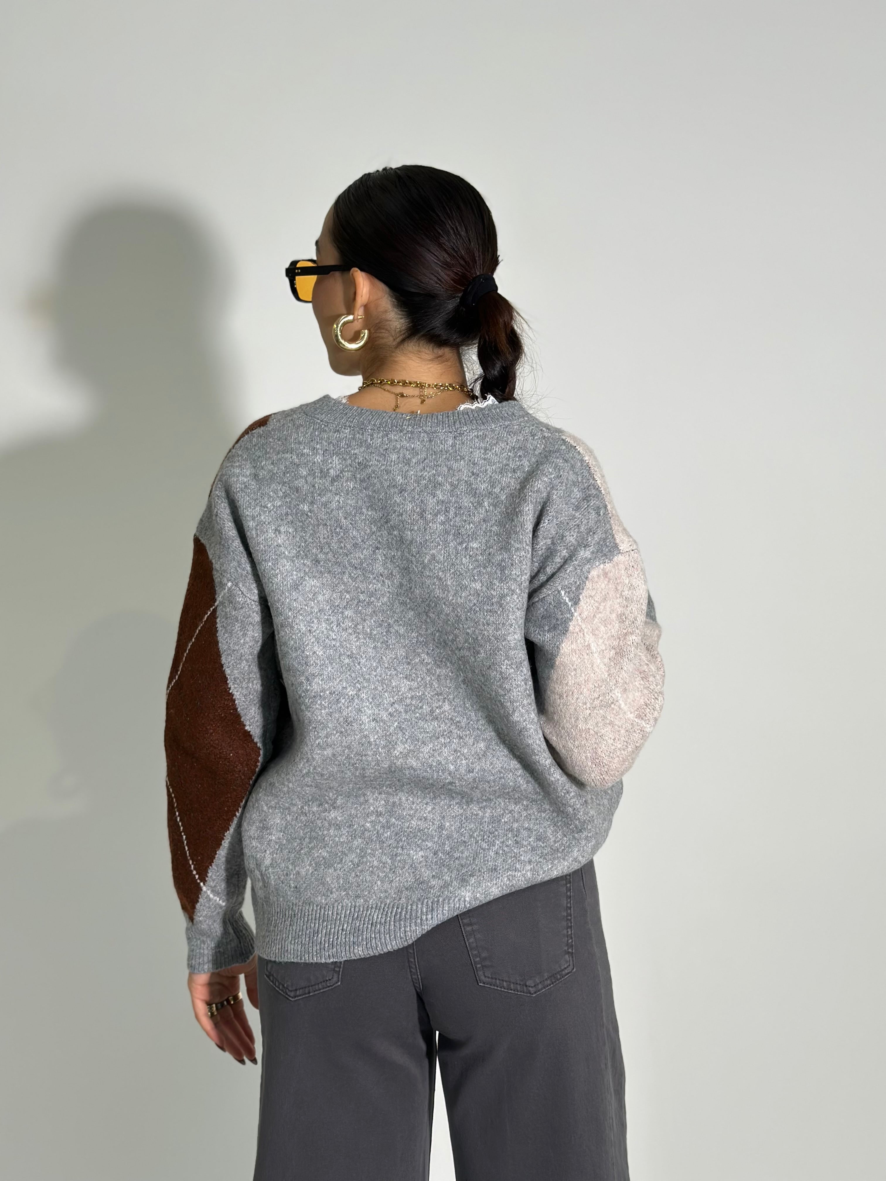 Maglia rombi+pizzo C688