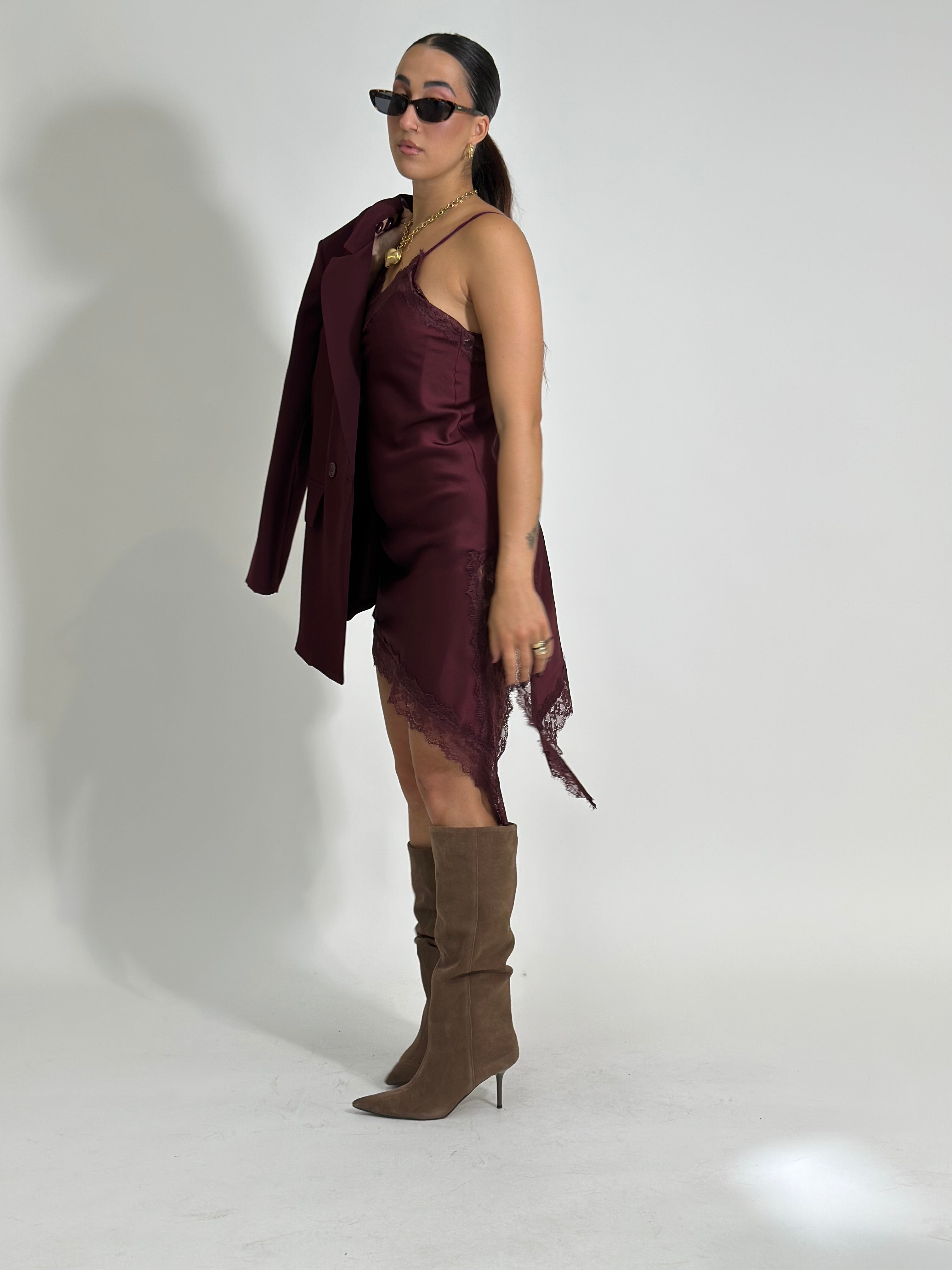 Top pizzo 2707 BURGUNDY